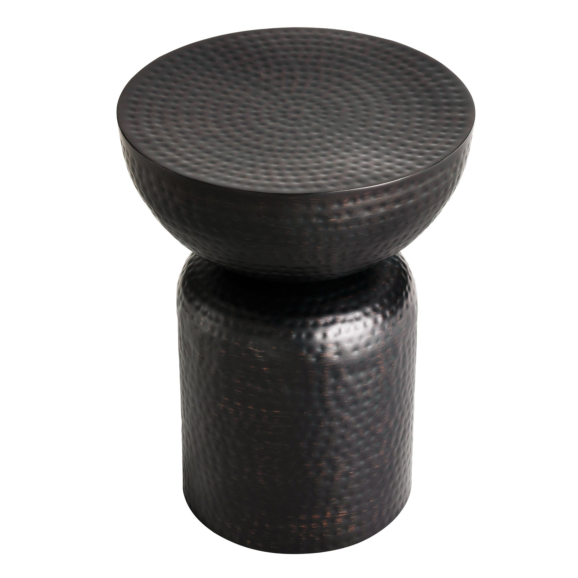 Mella Metal Hammered Side Table, Black