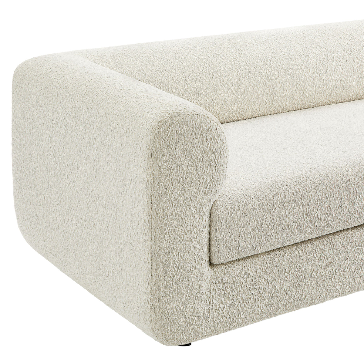 Leif 89" Boucle Upholstered Sofa, Pearl