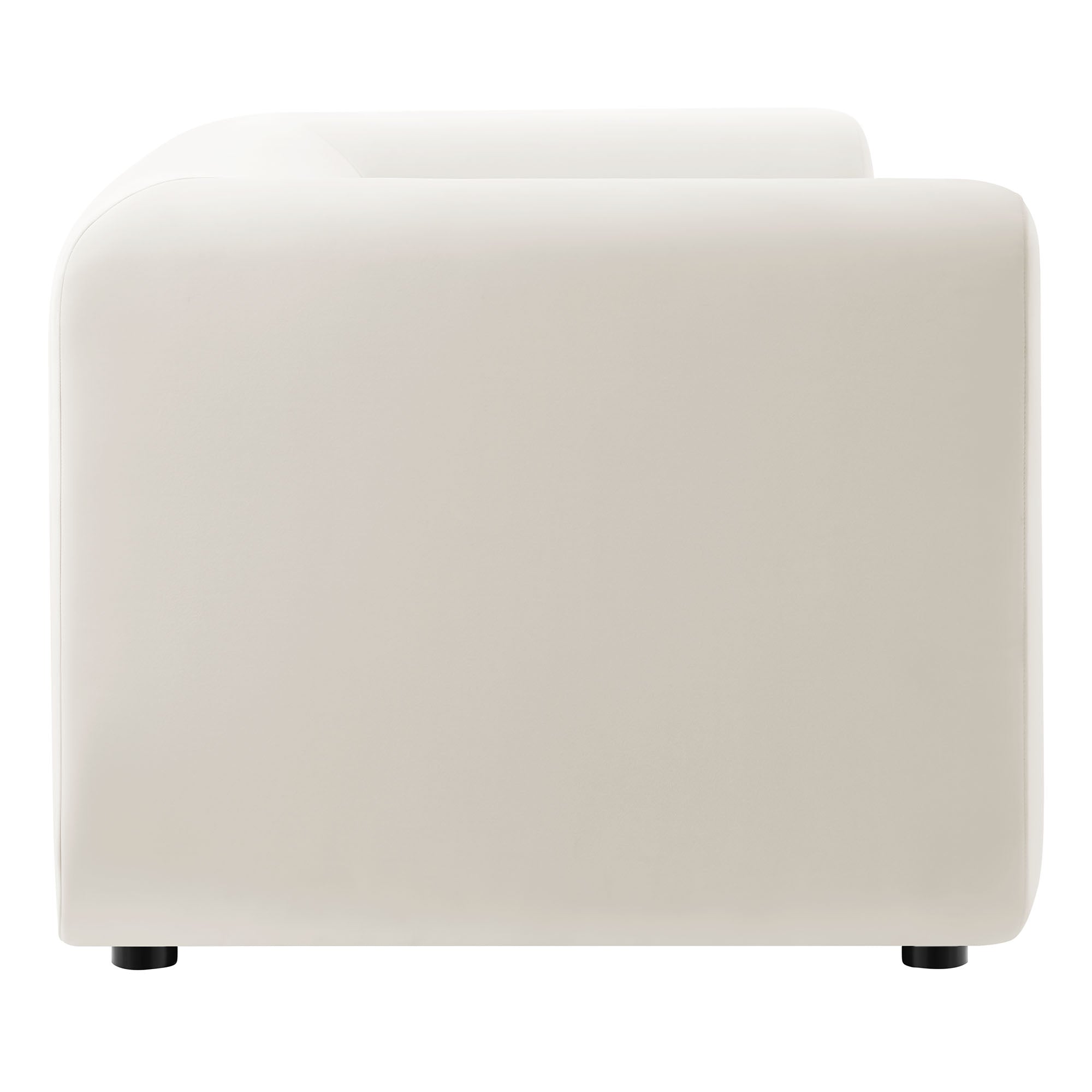 Leif 89" Performance Velvet Upholstered Sofa, Alabaster