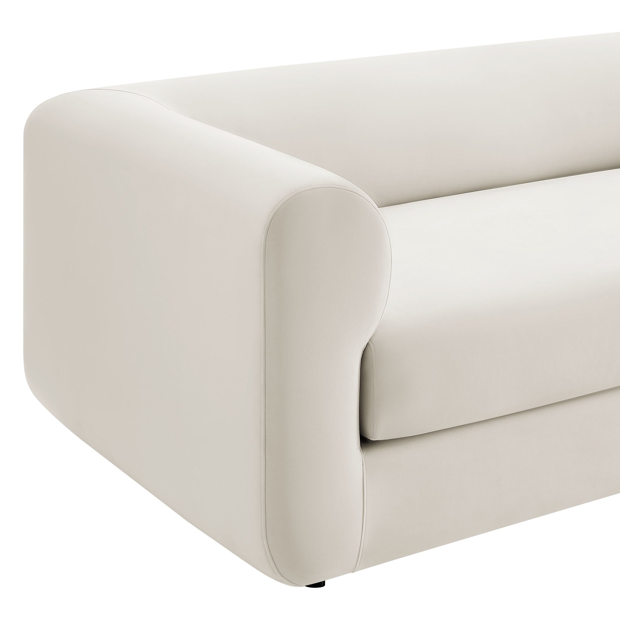 Leif 89" Performance Velvet Upholstered Sofa, Alabaster