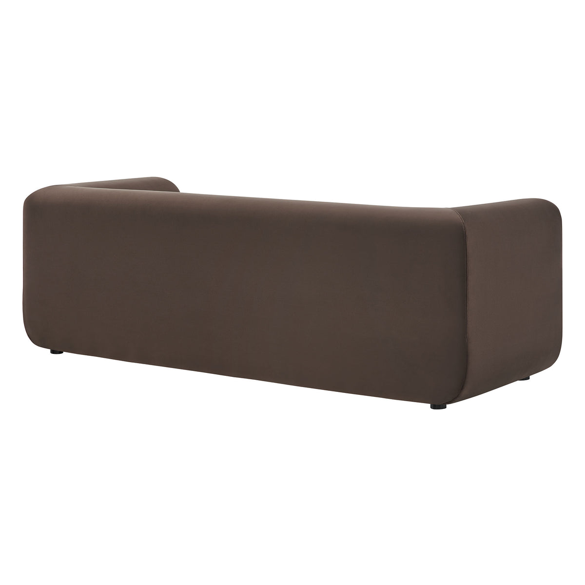 Leif 89" Performance Velvet Upholstered Sofa, Chocolate Brown