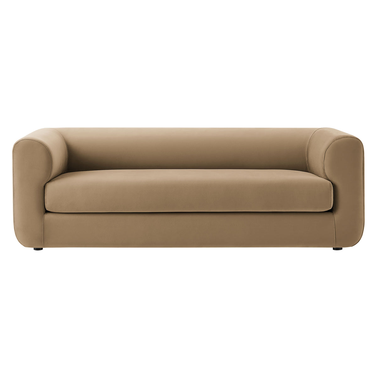 Leif 89" Performance Velvet Upholstered Sofa, Taupe