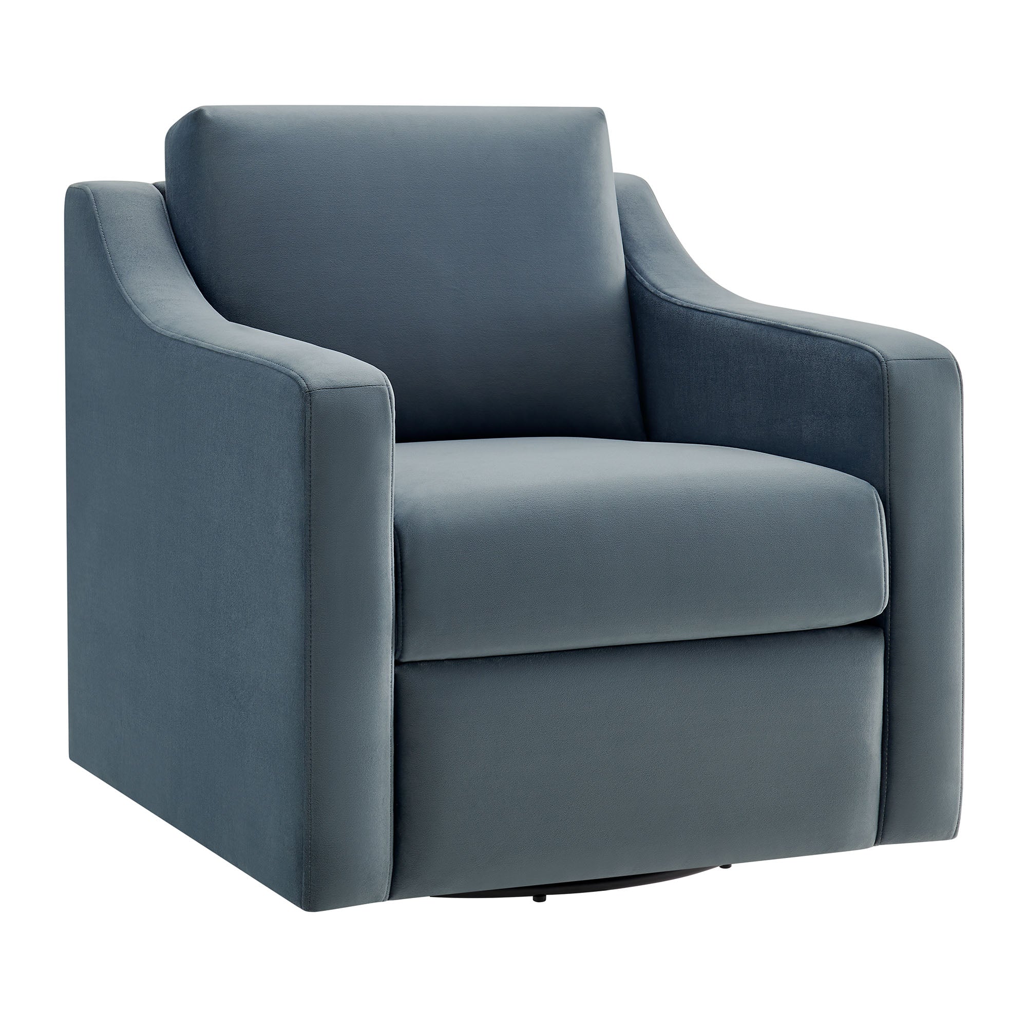 Liora Performance Velvet Armchair, Cadet Blue