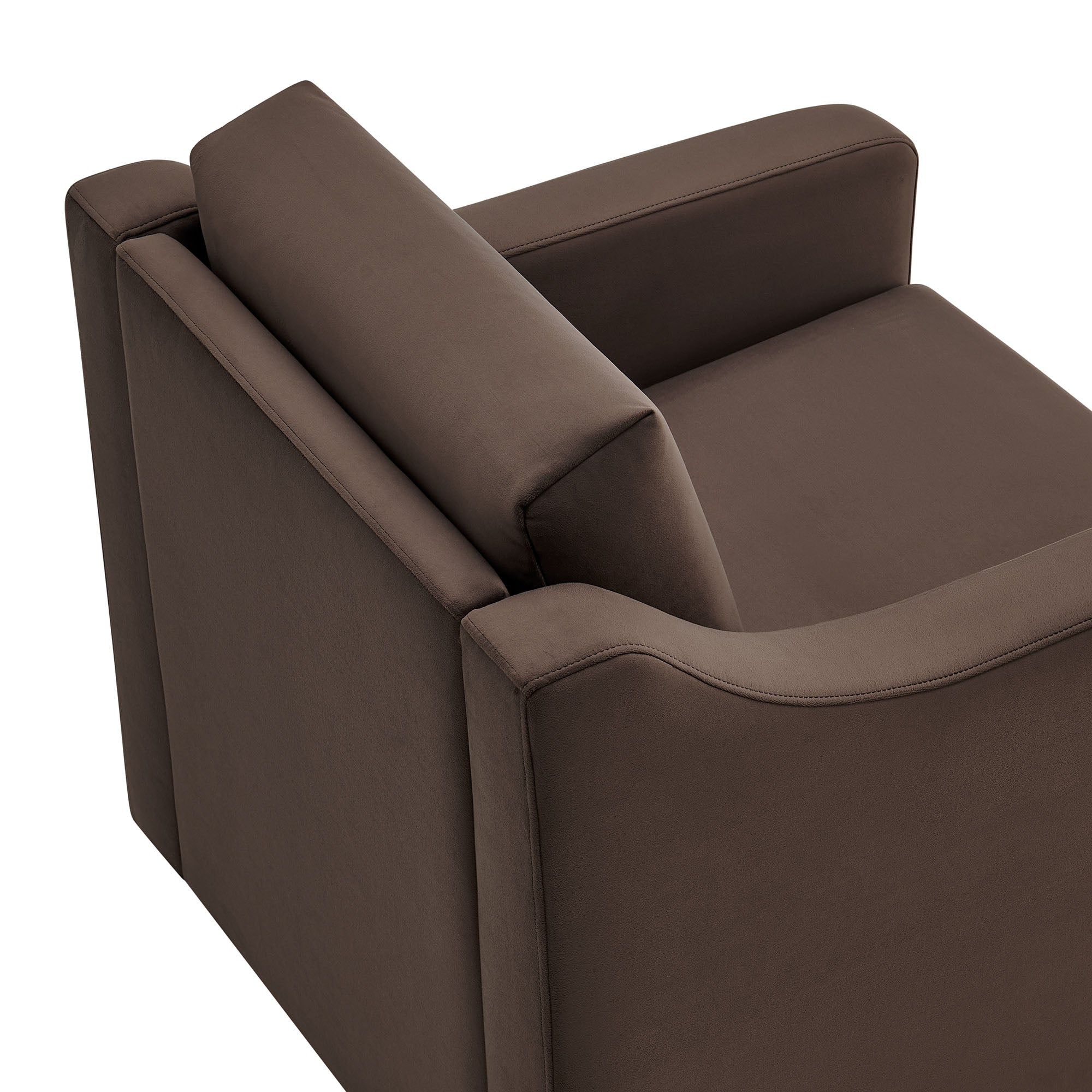 Liora Performance Velvet Armchair, Chocolate