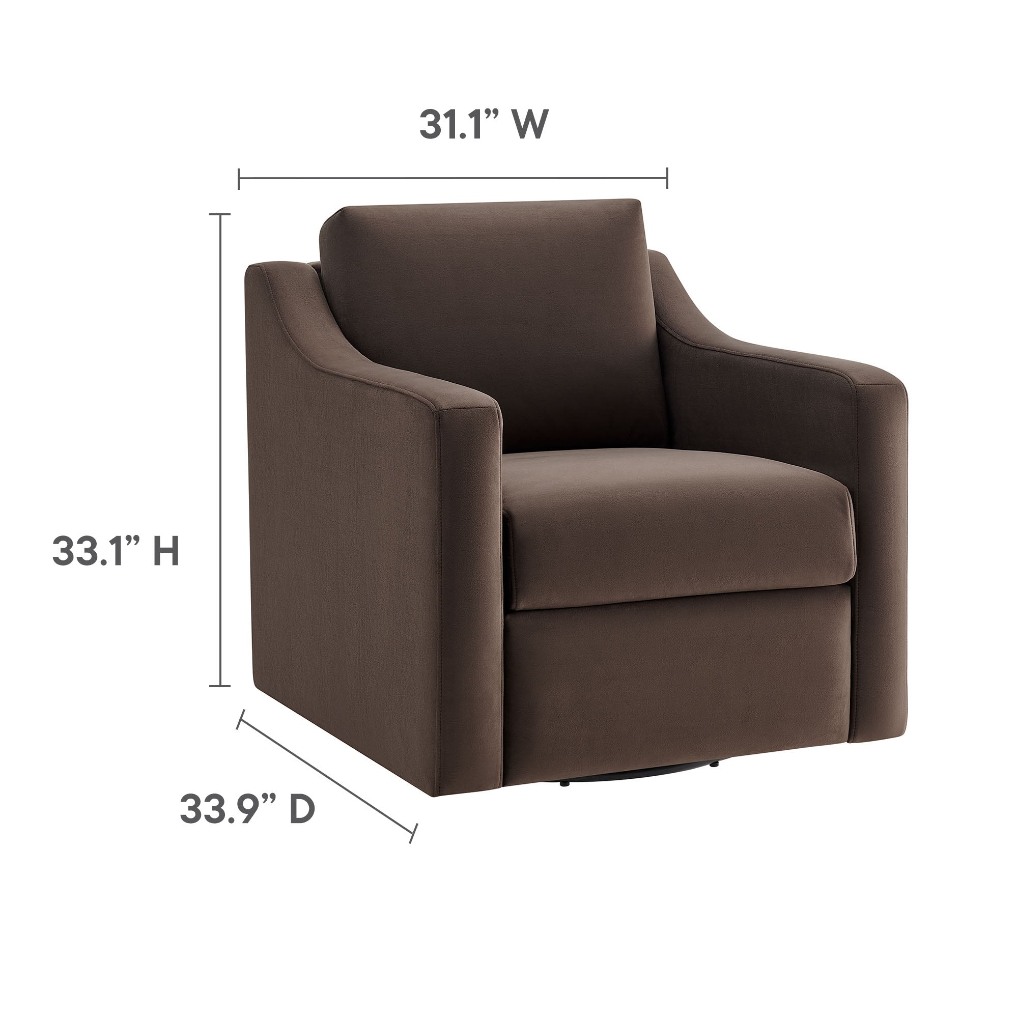Liora Performance Velvet Armchair, Chocolate