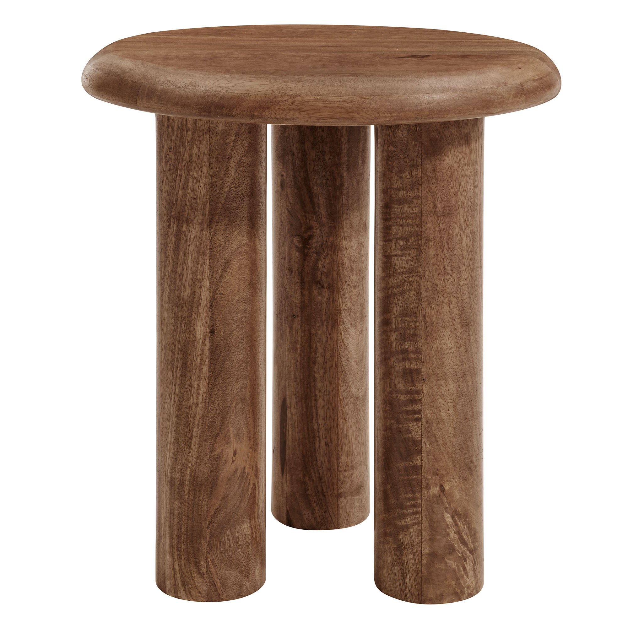 Mavina Mango Wood Side Table, Walnut