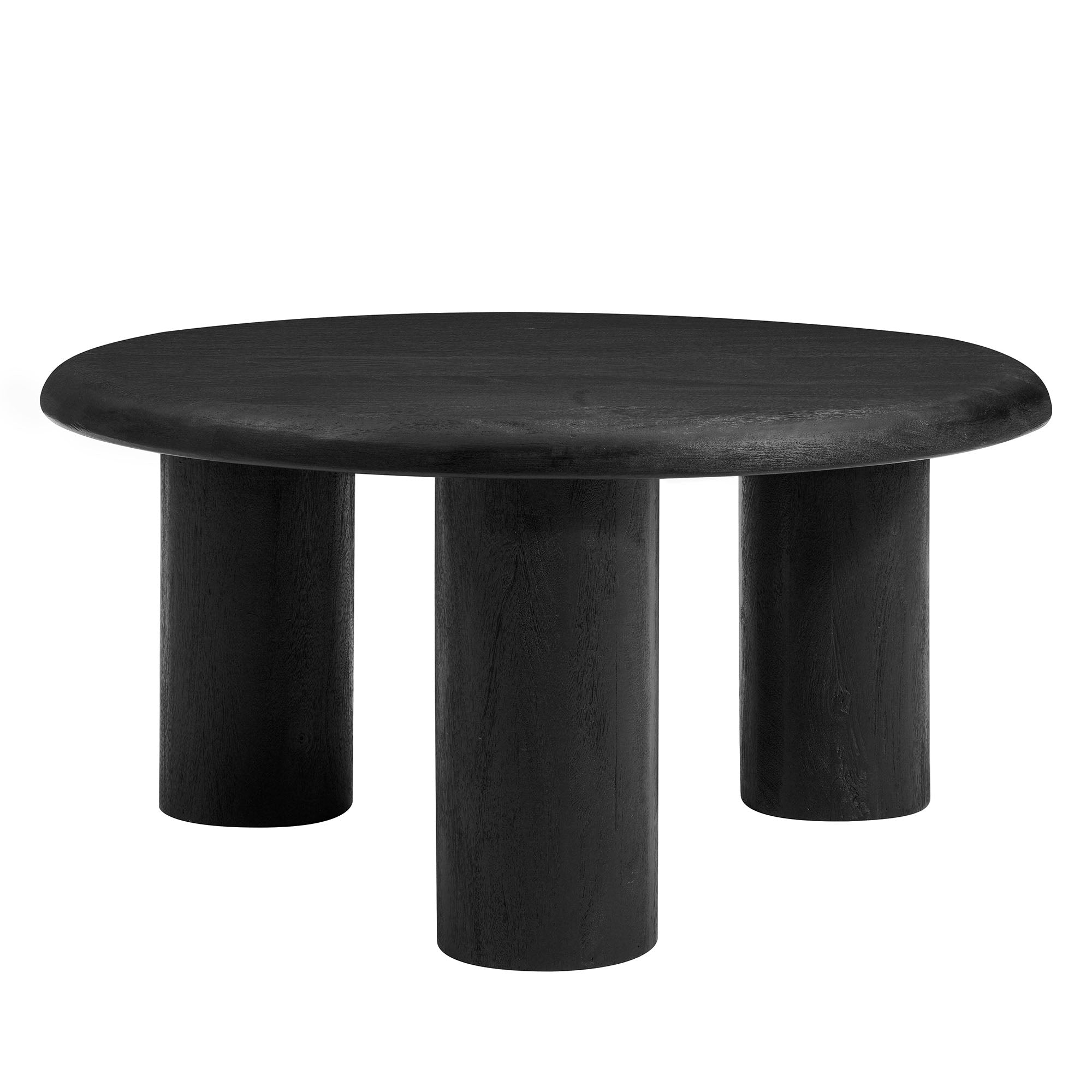 Mavina Round Mango Wood Coffee Table, Black