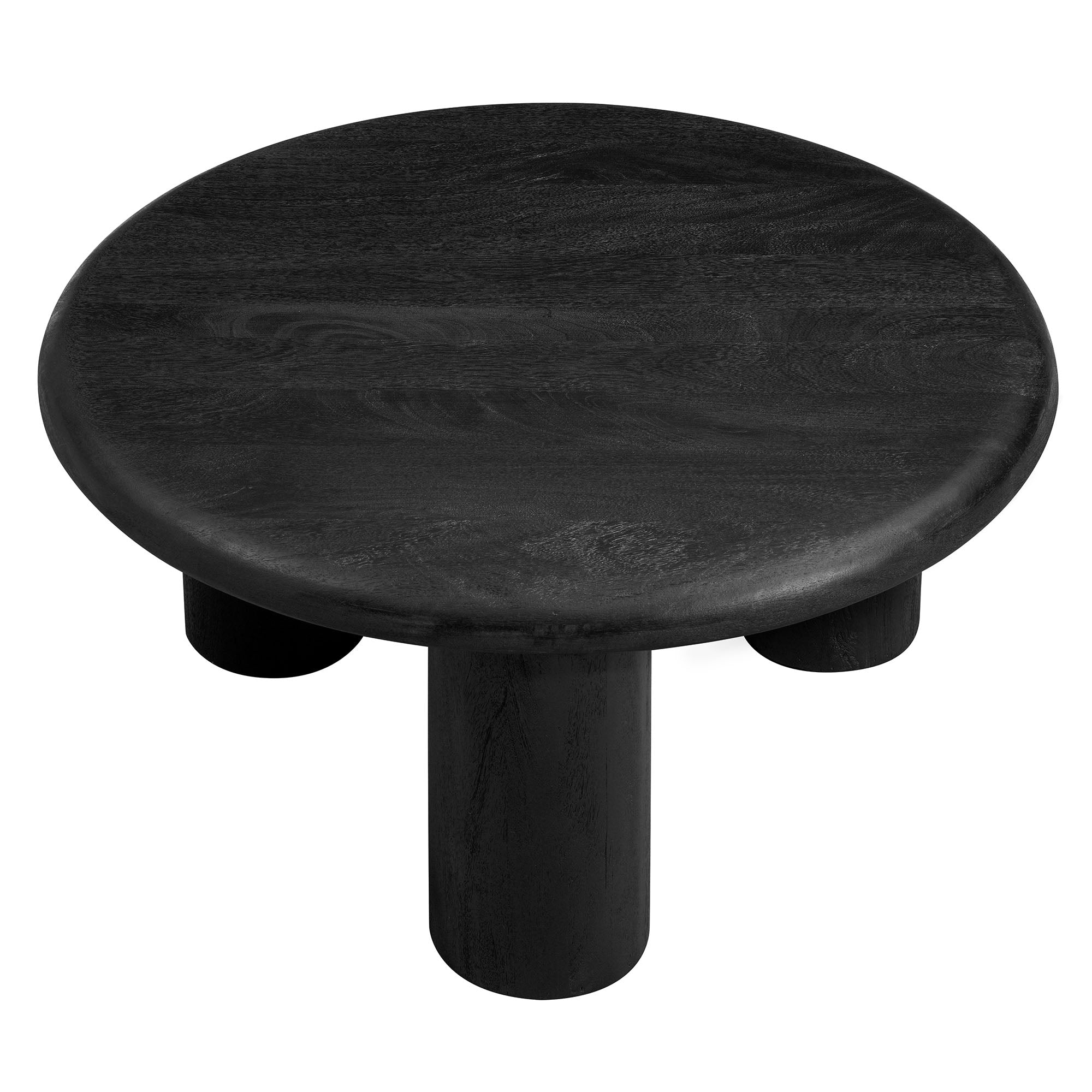 Mavina Round Mango Wood Coffee Table, Black
