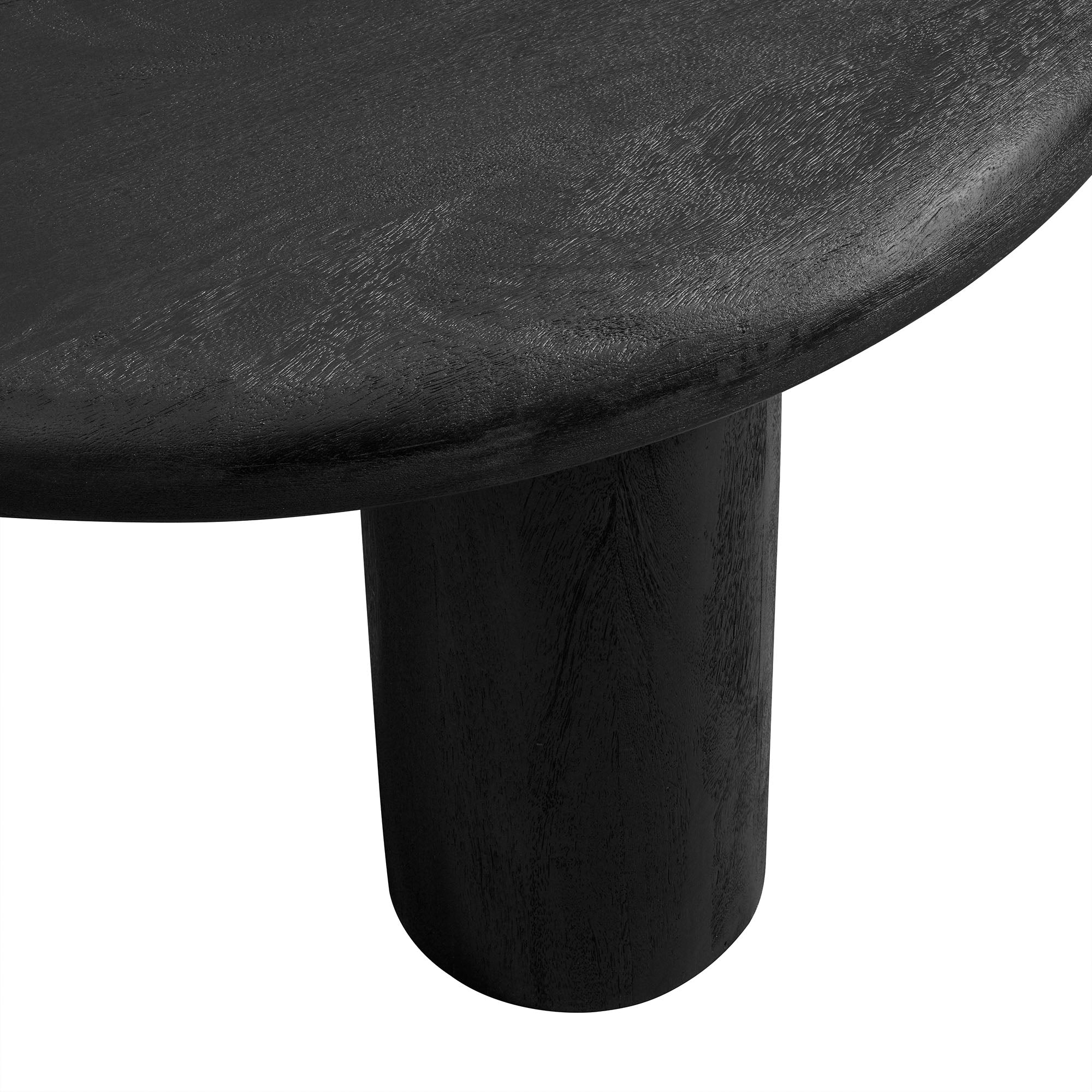 Mavina Round Mango Wood Coffee Table, Black