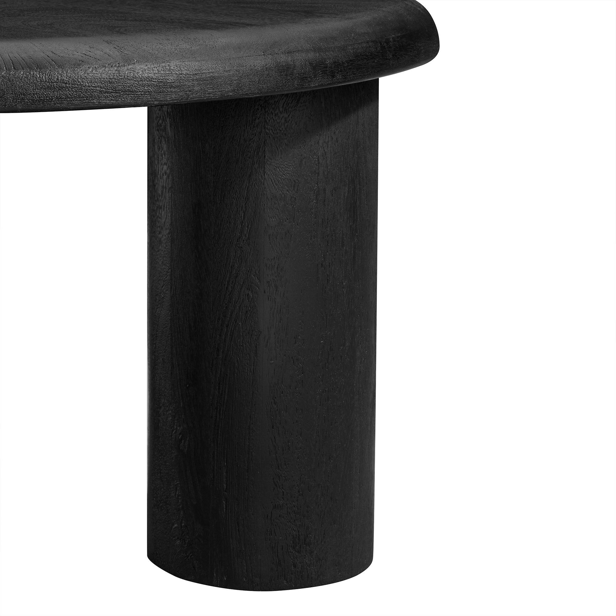 Mavina Round Mango Wood Coffee Table, Black