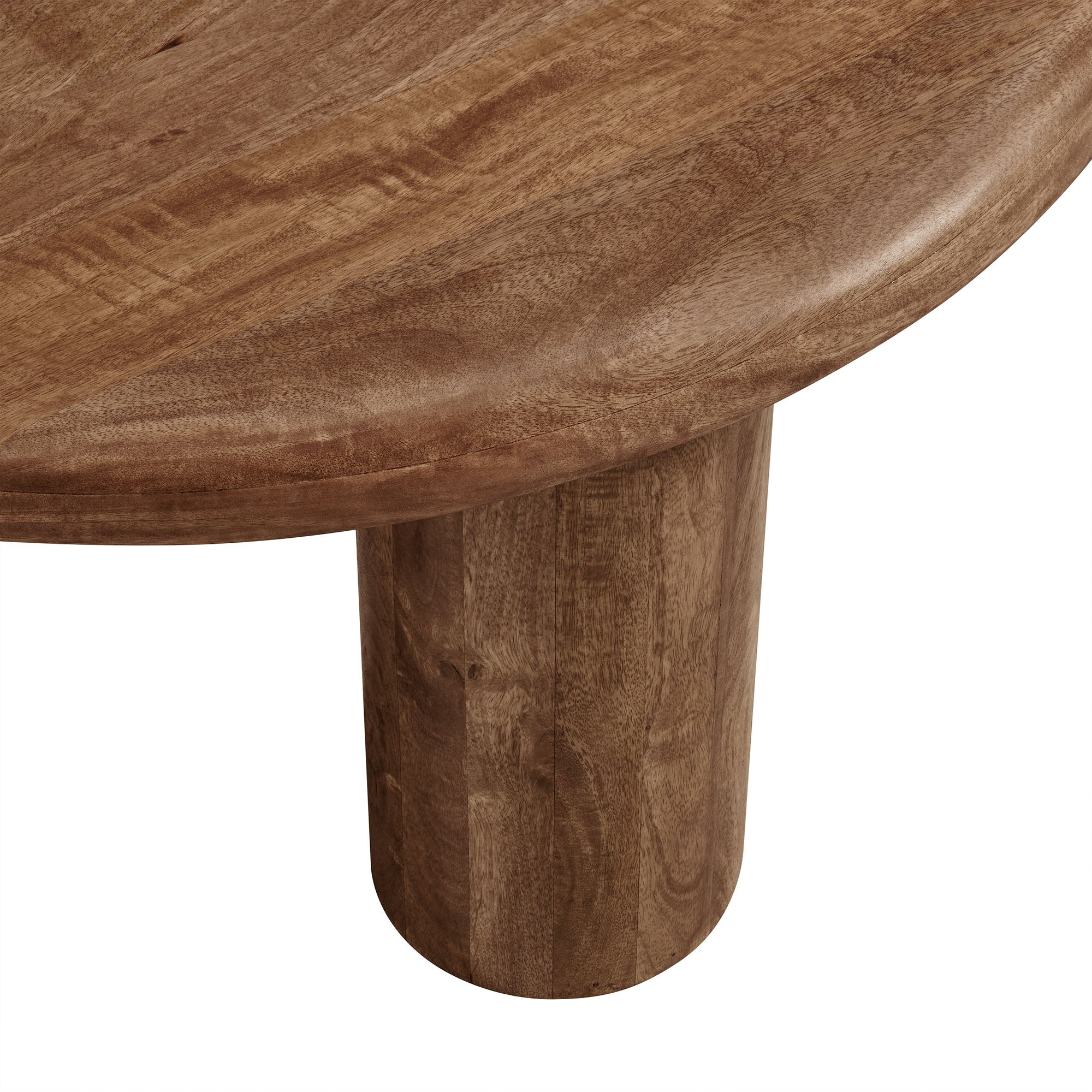 Mavina Round Mango Wood Coffee Table, Walnut