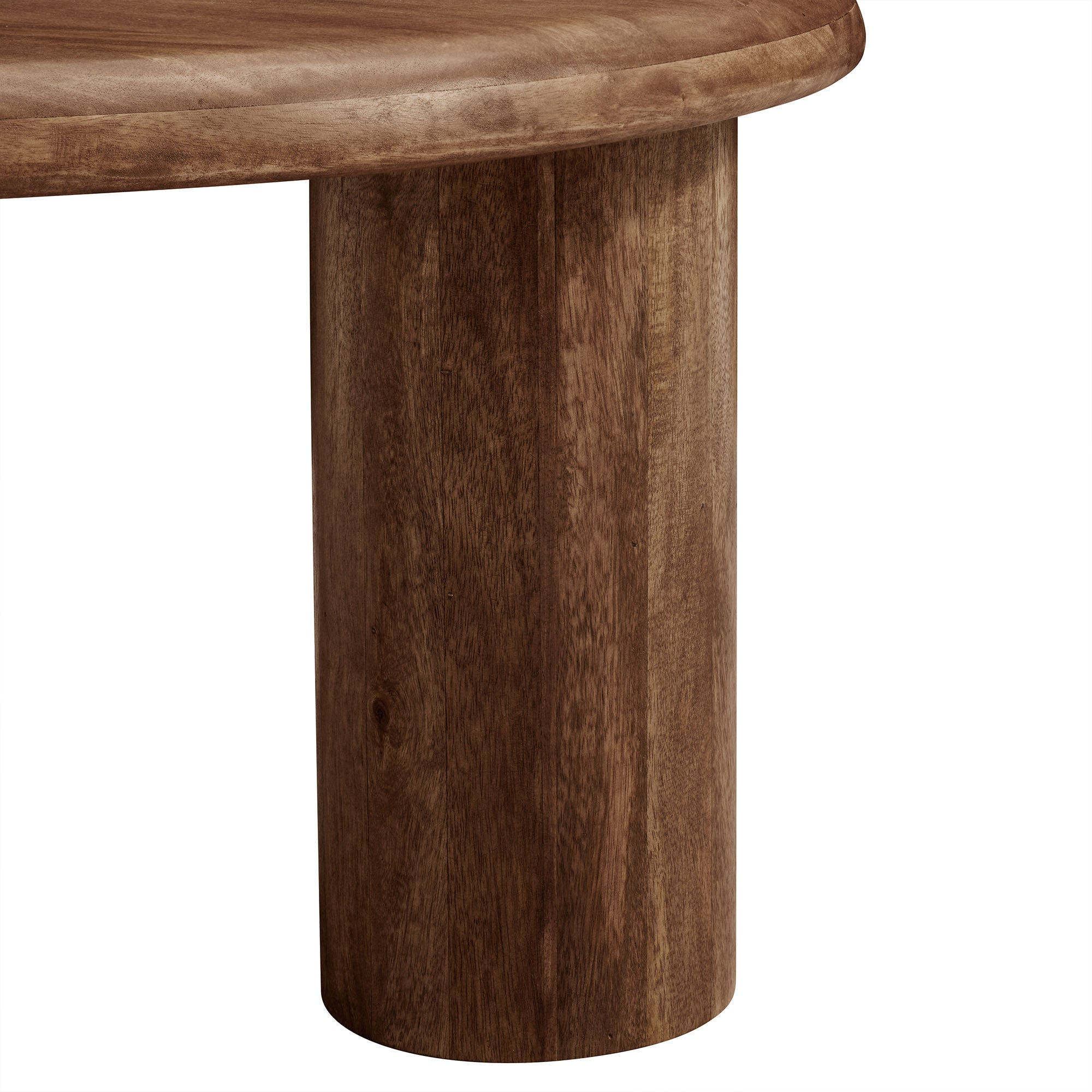 Mavina Round Mango Wood Coffee Table, Walnut
