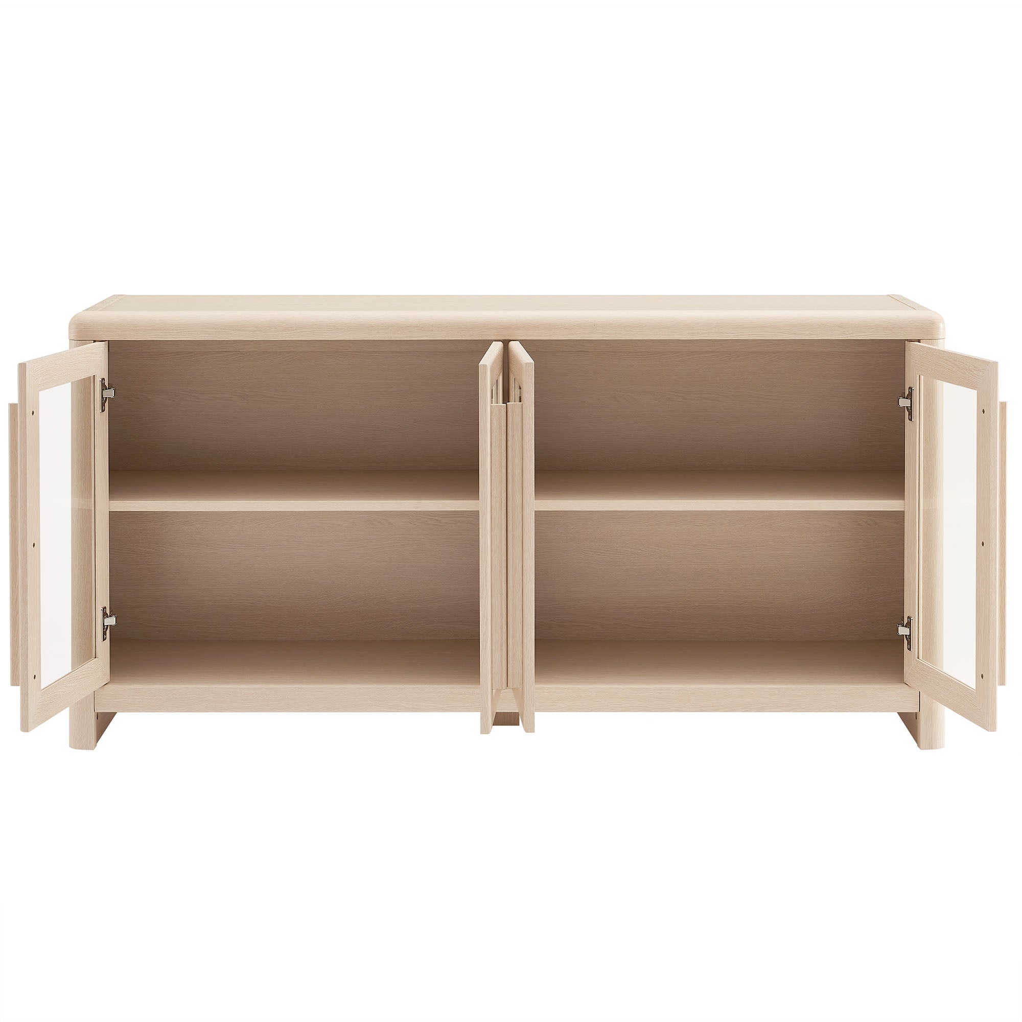 Evren 4-Door Sideboard Storage Display Cabinet, Ash