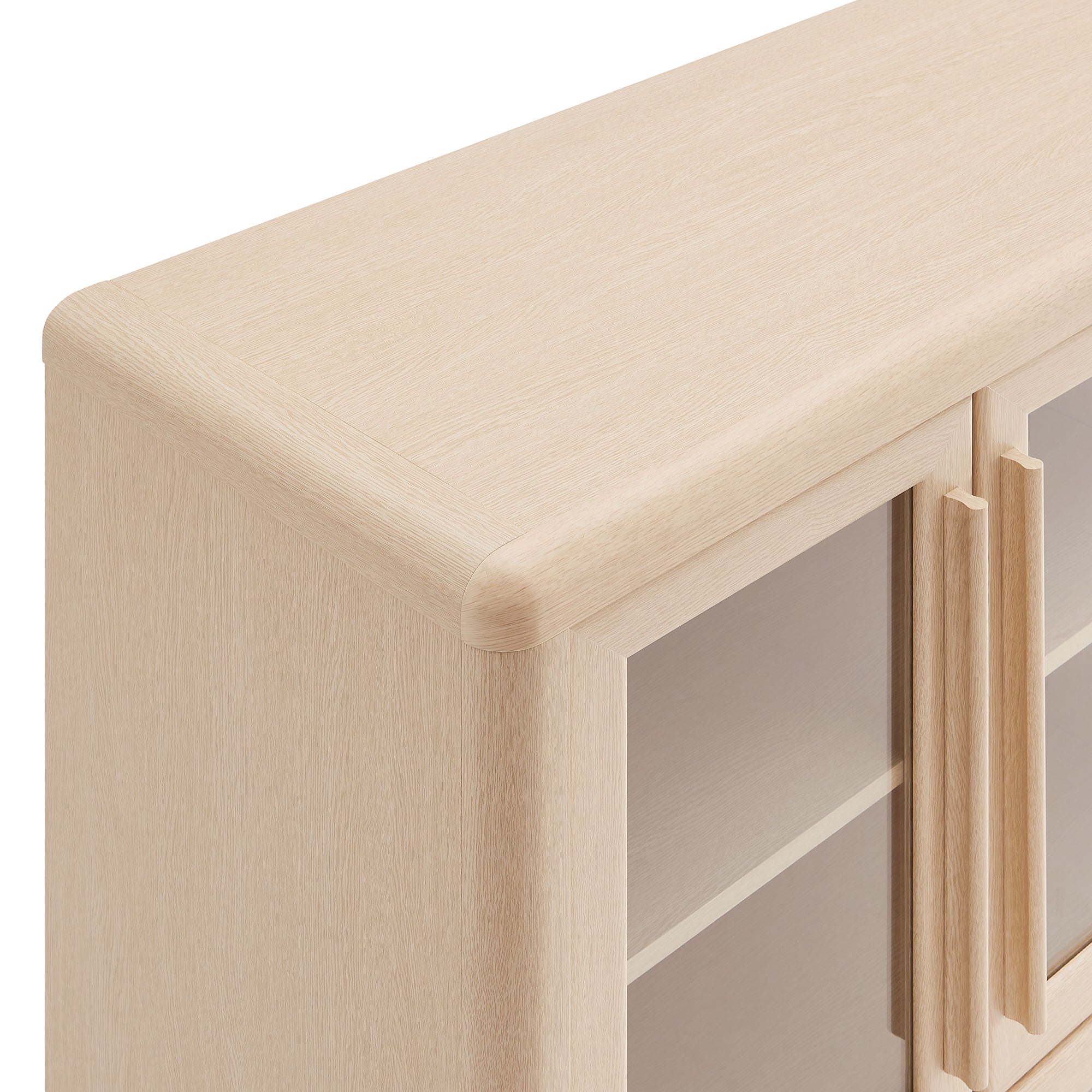 Evren 4-Door Sideboard Storage Display Cabinet, Ash