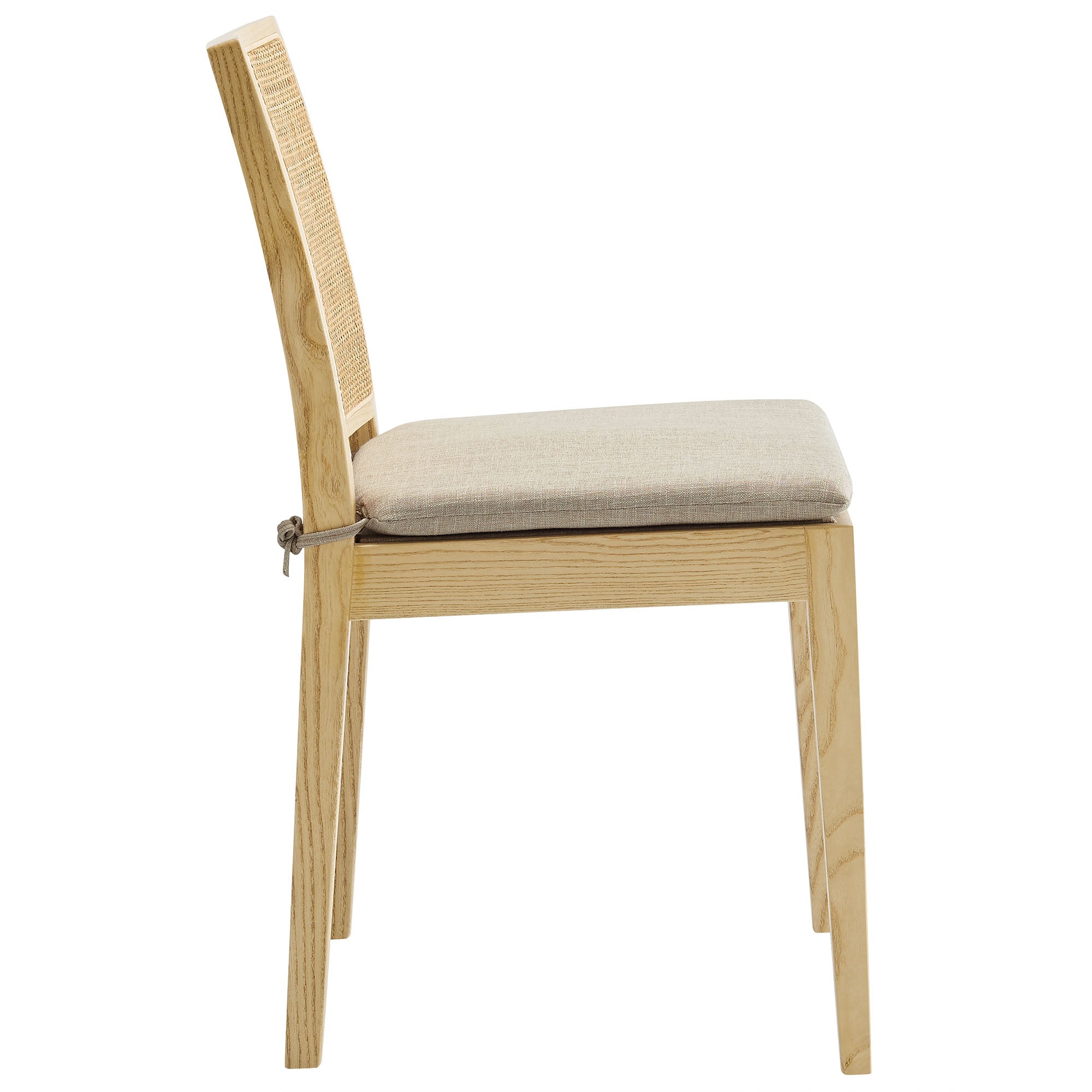 Ovard Wood and Rattan Dining Chair, Natural