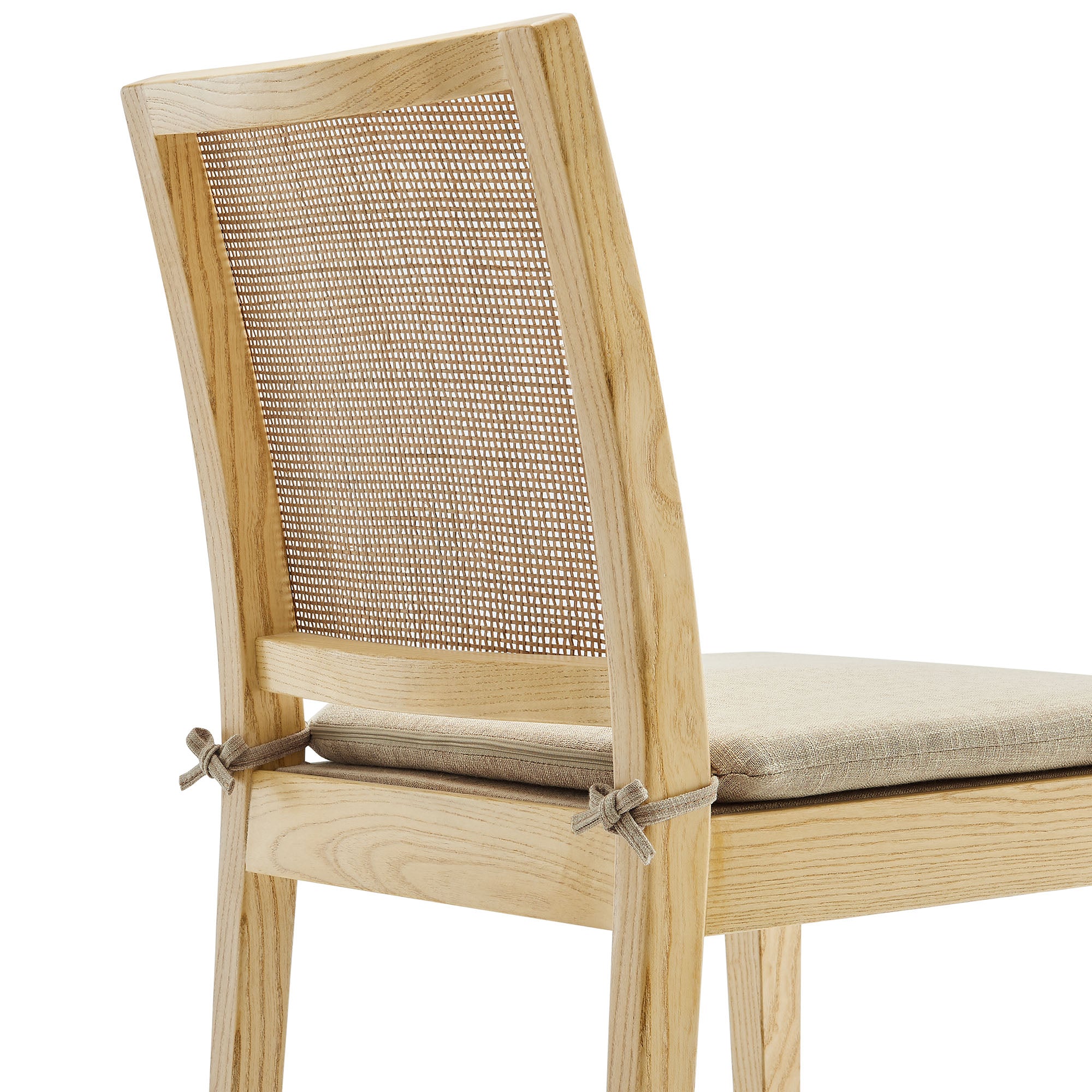 Ovard Wood and Rattan Dining Chair, Natural