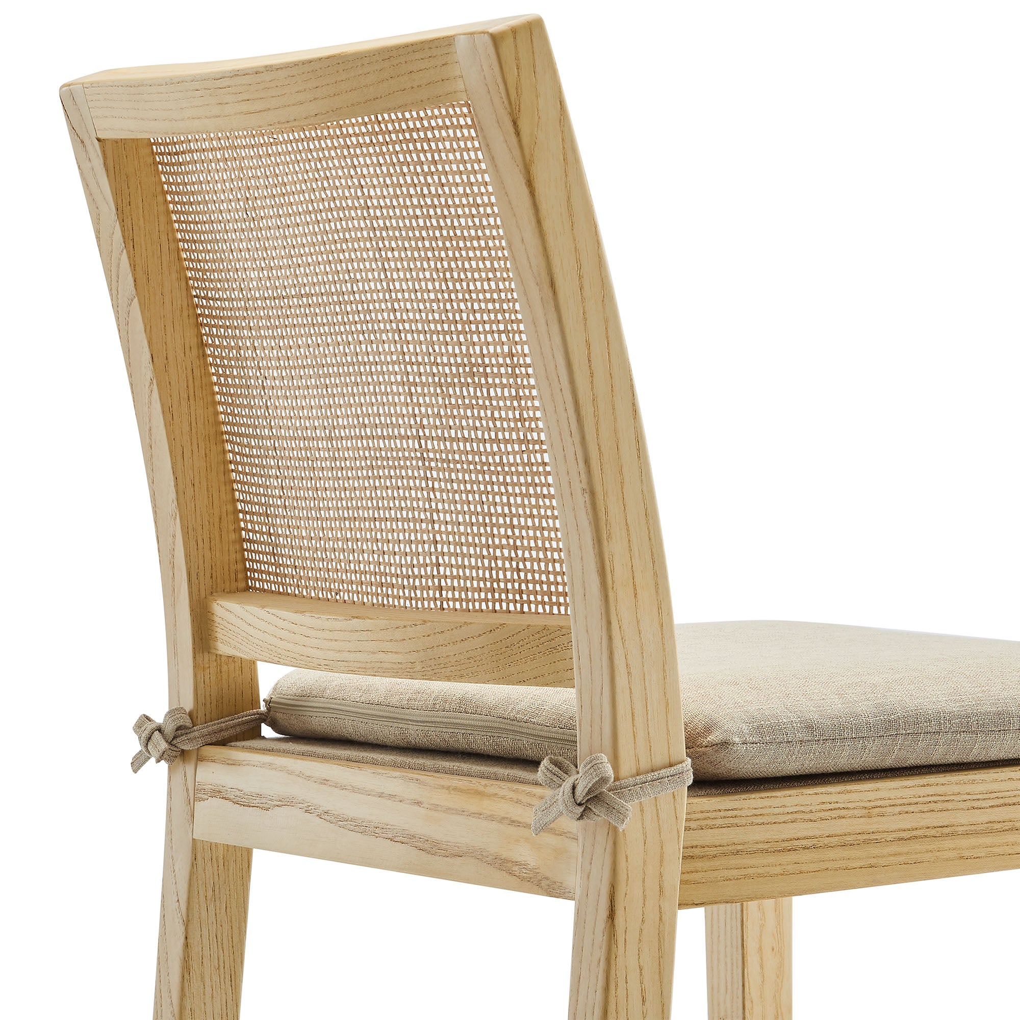 Ovard Wood and Rattan Bar Stool, Natural