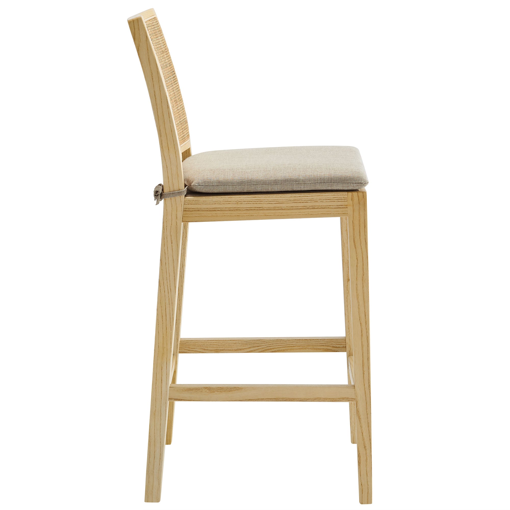 Ovard Wood and Rattan Counter Stool, Natural