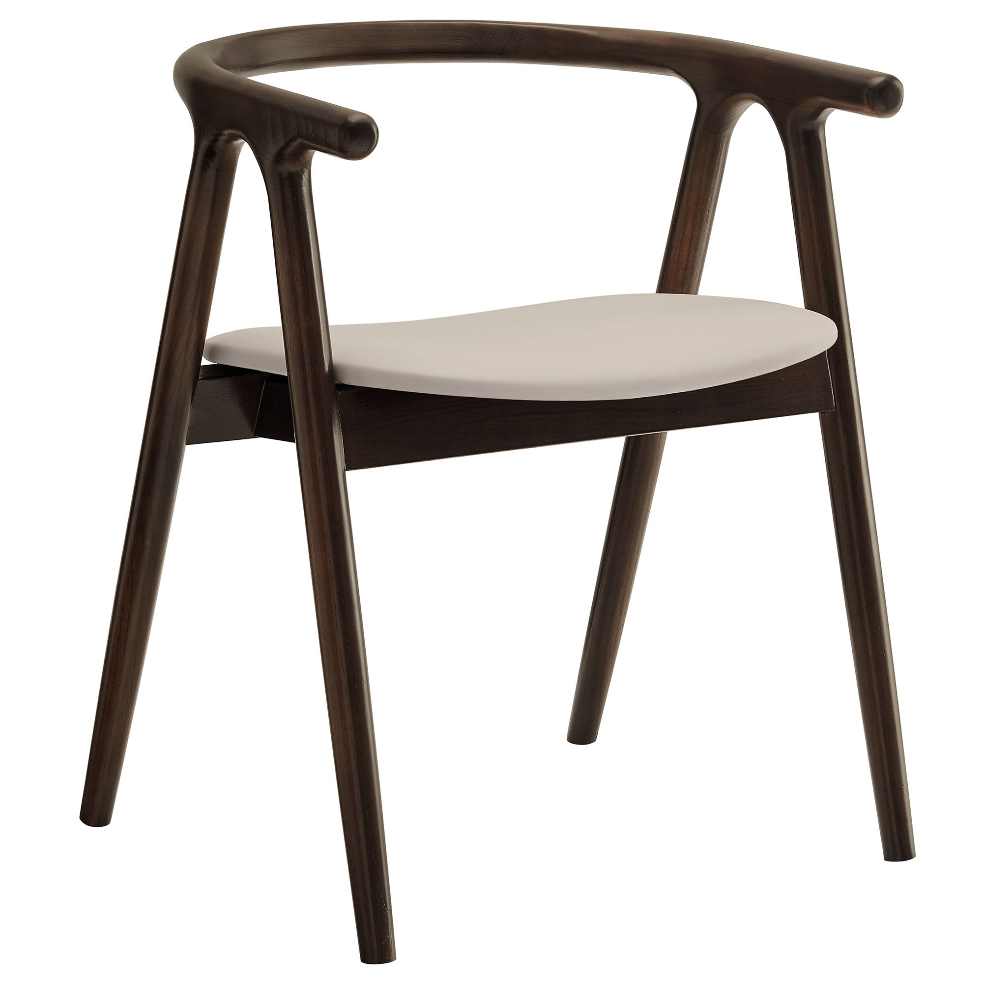 Henry Vegan Leather and Wood Dining Chair, Stone
