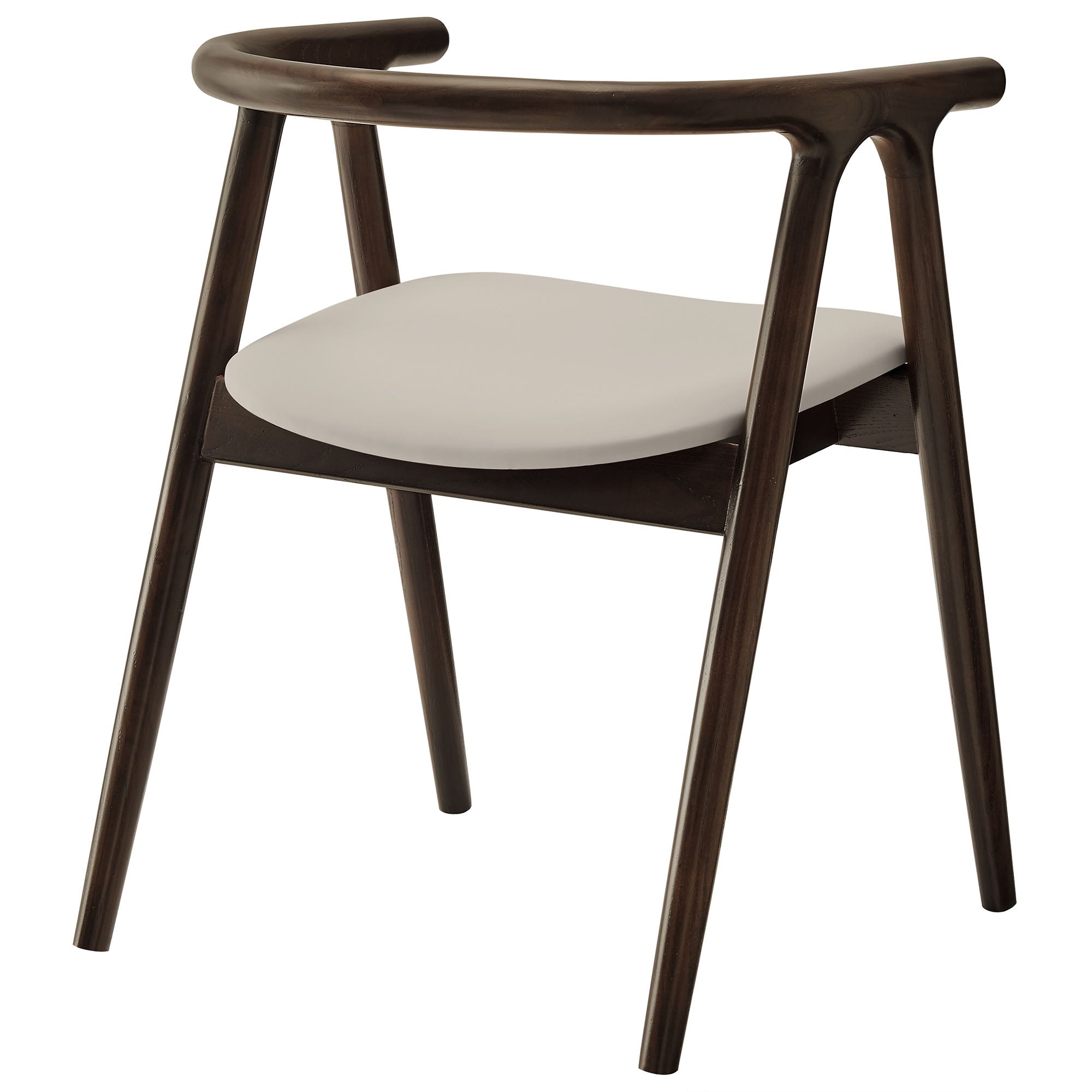Henry Vegan Leather and Wood Dining Chair, Stone