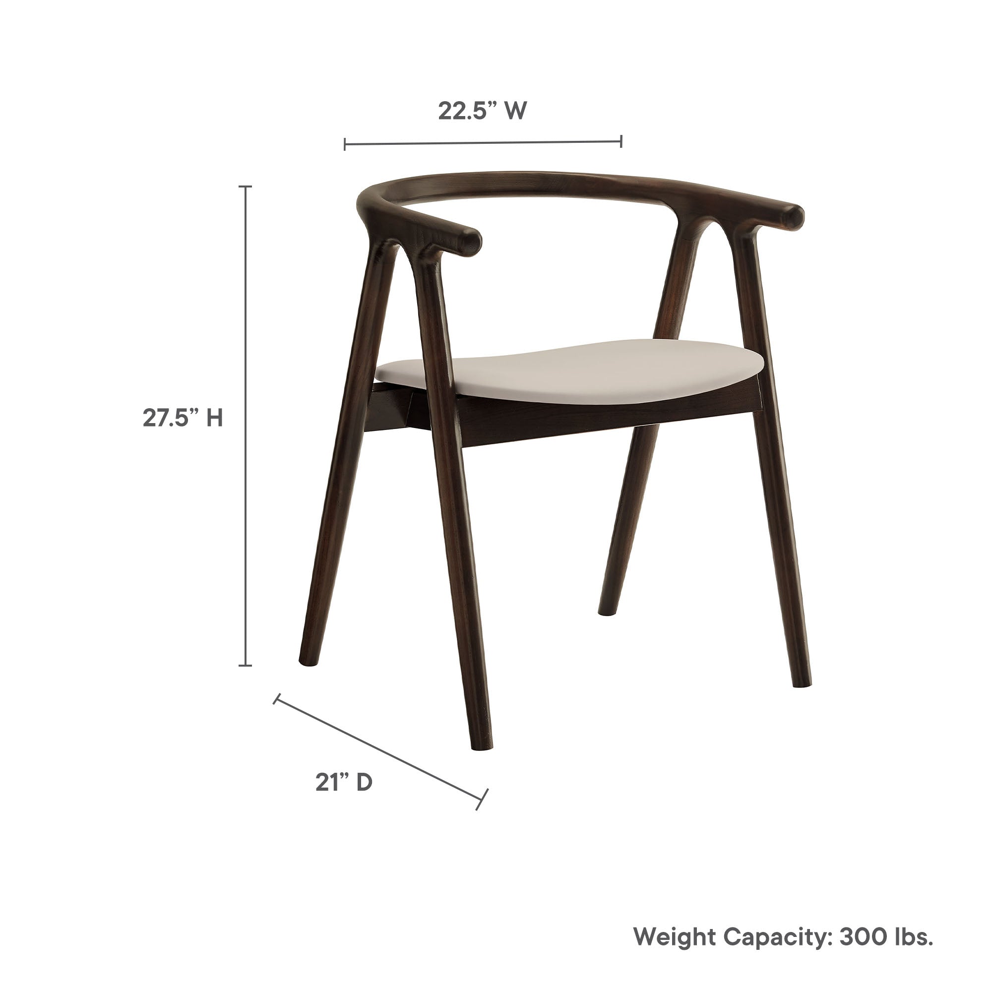 Henry Vegan Leather and Wood Dining Chair, Stone
