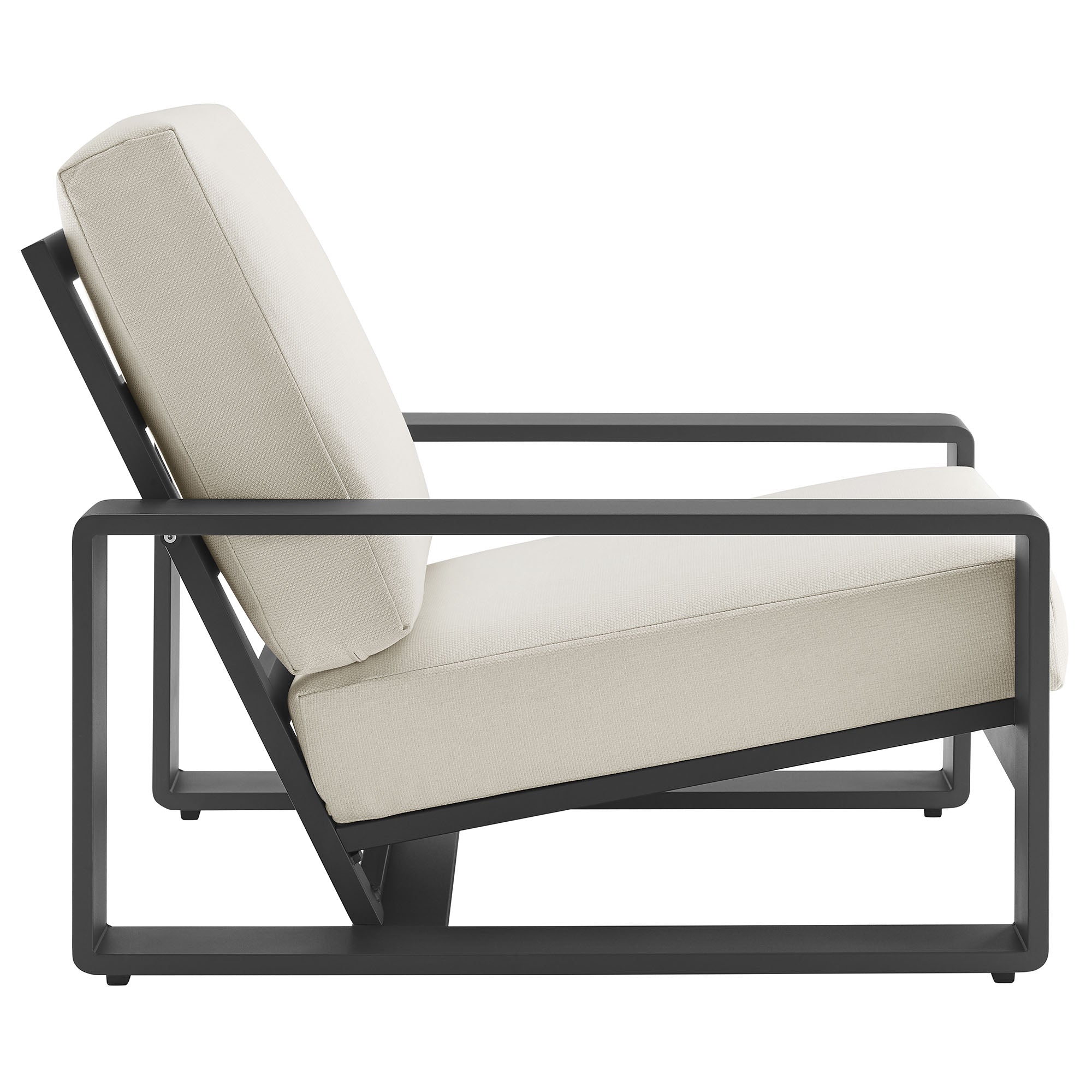Lirienne Outdoor Patio Aluminum Armchair, Cream Gray