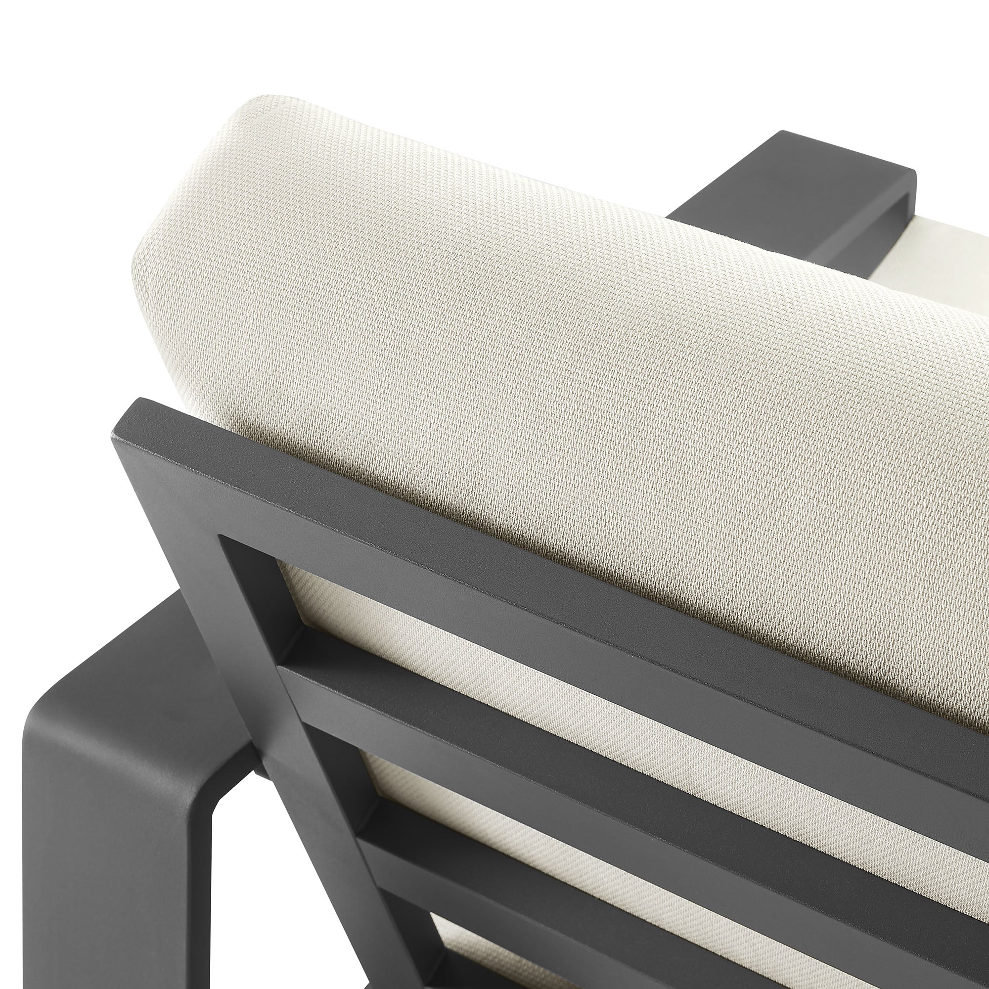 Lirienne Outdoor Patio Aluminum Armchair, Cream Gray