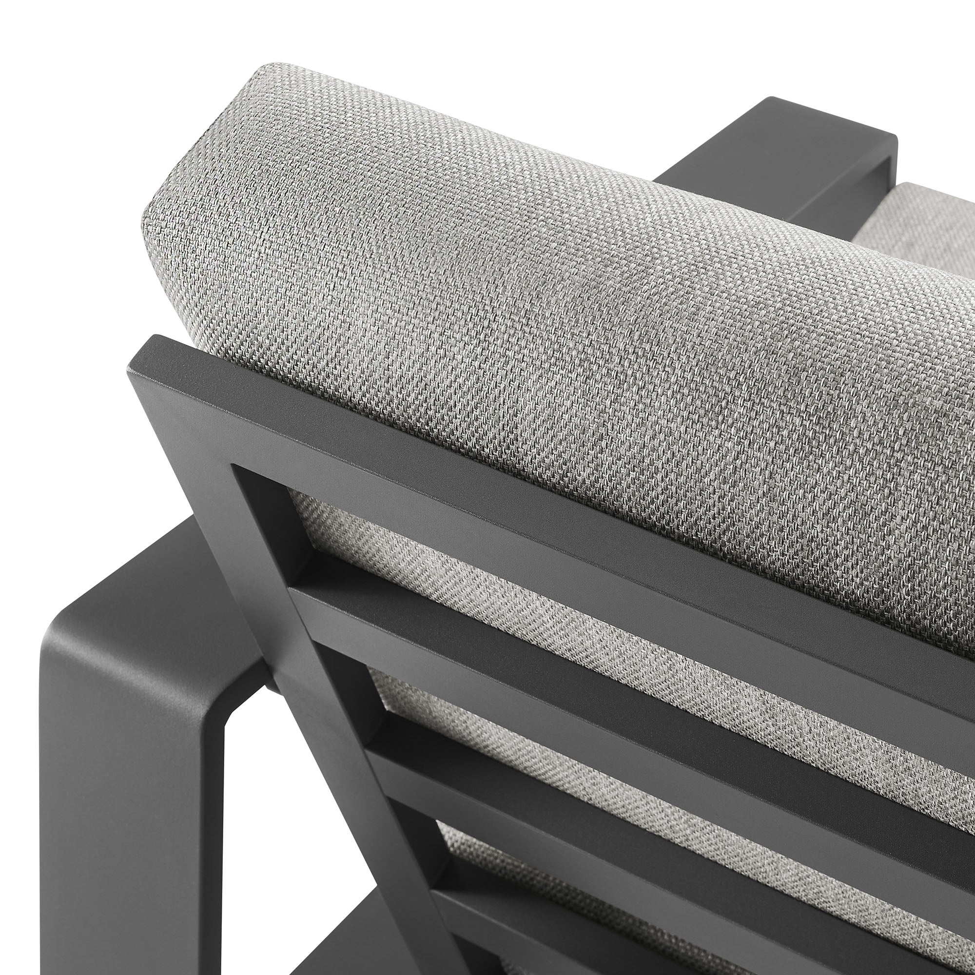 Lirienne Outdoor Patio Aluminum Armchair, Light Gray Gray