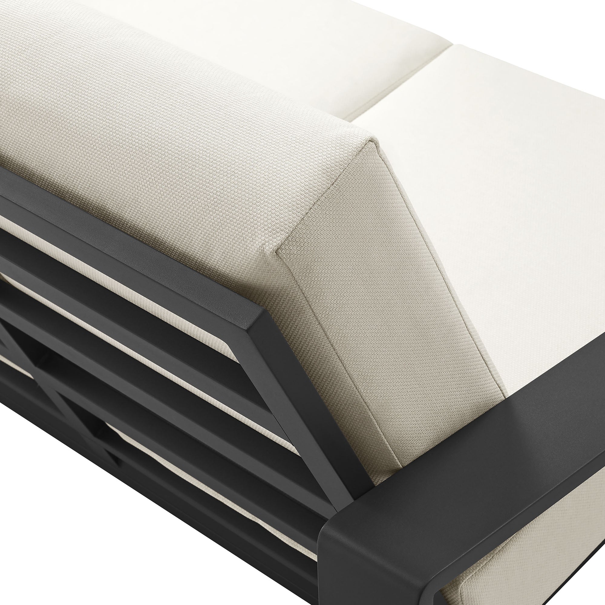 Lirienne Outdoor Patio Aluminum Loveseat, Cream Gray