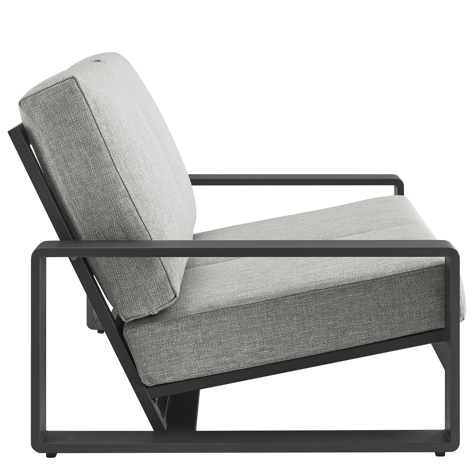 Lirienne Outdoor Patio Aluminum Loveseat, Light Gray Gray