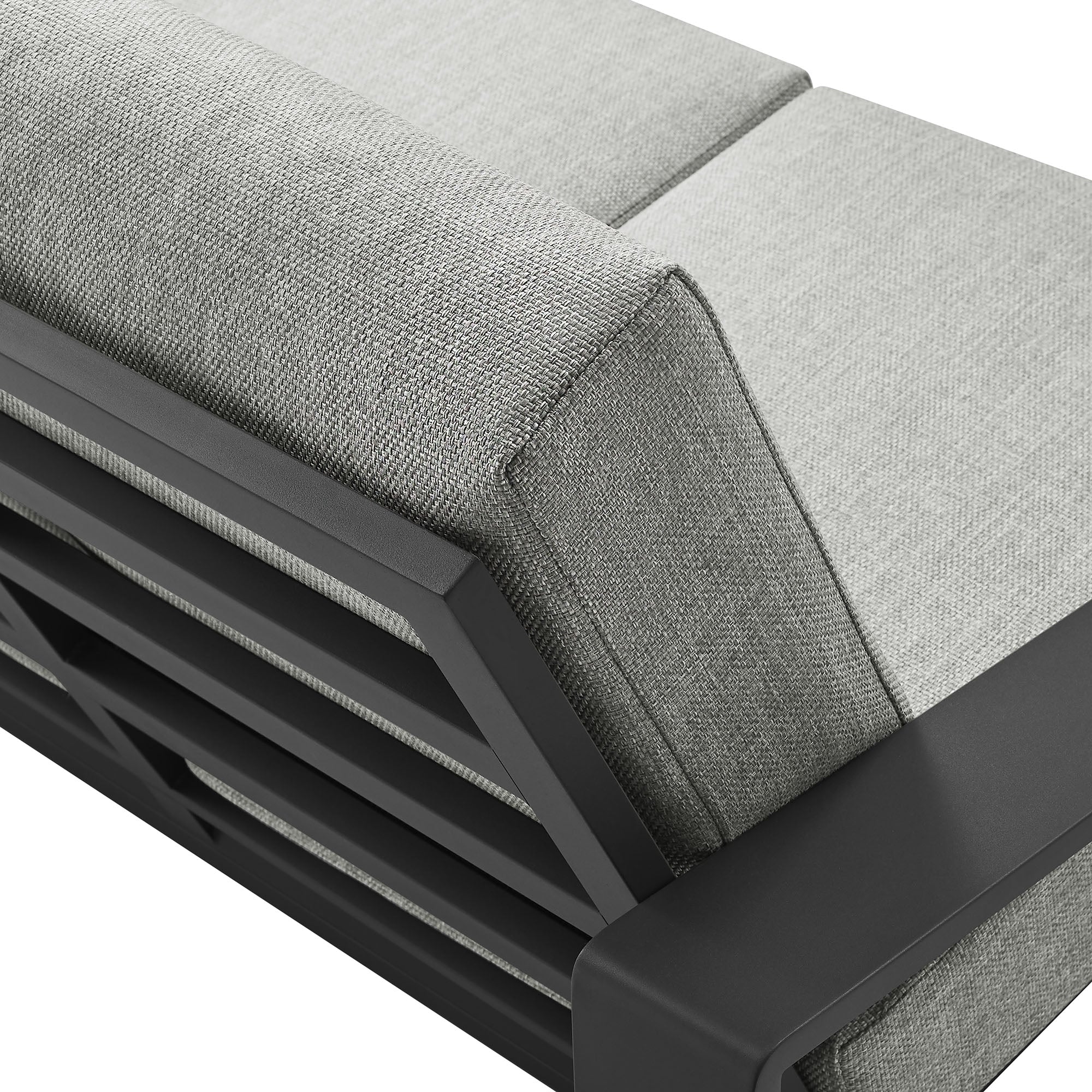 Lirienne Outdoor Patio Aluminum Loveseat, Light Gray Gray