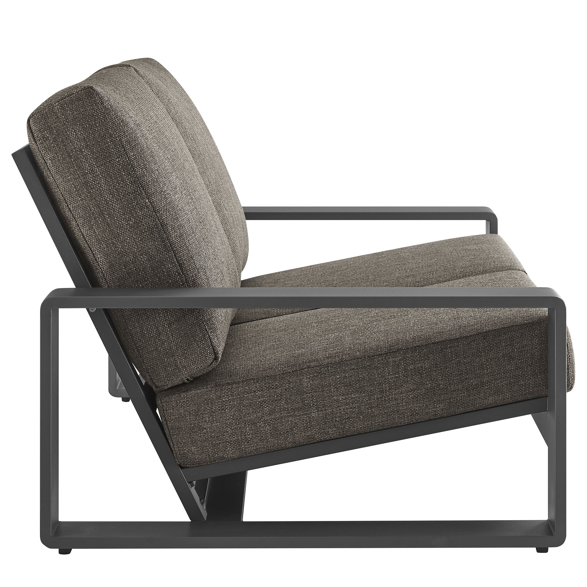 Lirienne Outdoor Patio Aluminum Loveseat, Smoke Gray
