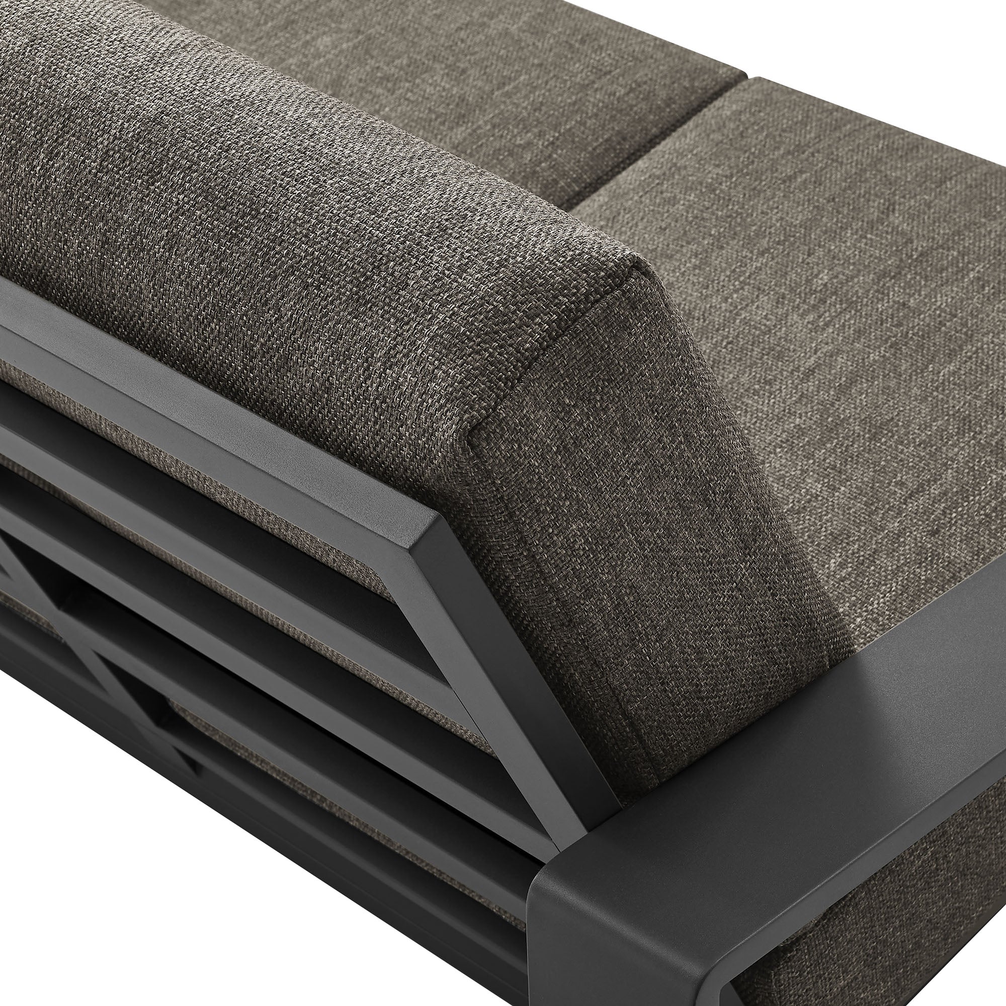 Lirienne Outdoor Patio Aluminum Loveseat, Smoke Gray
