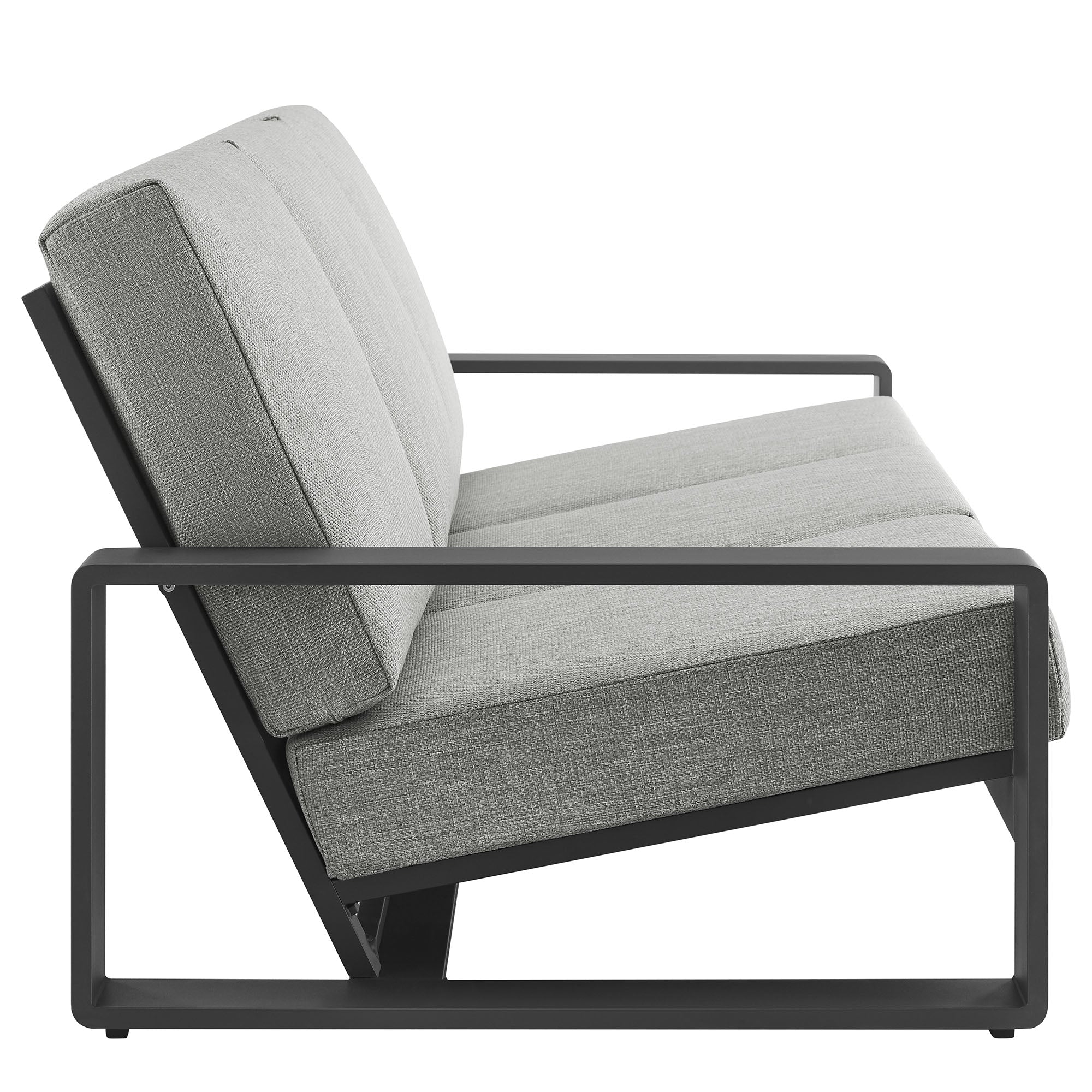 Lirienne Outdoor Patio Aluminum Sofa, Light Gray Gray