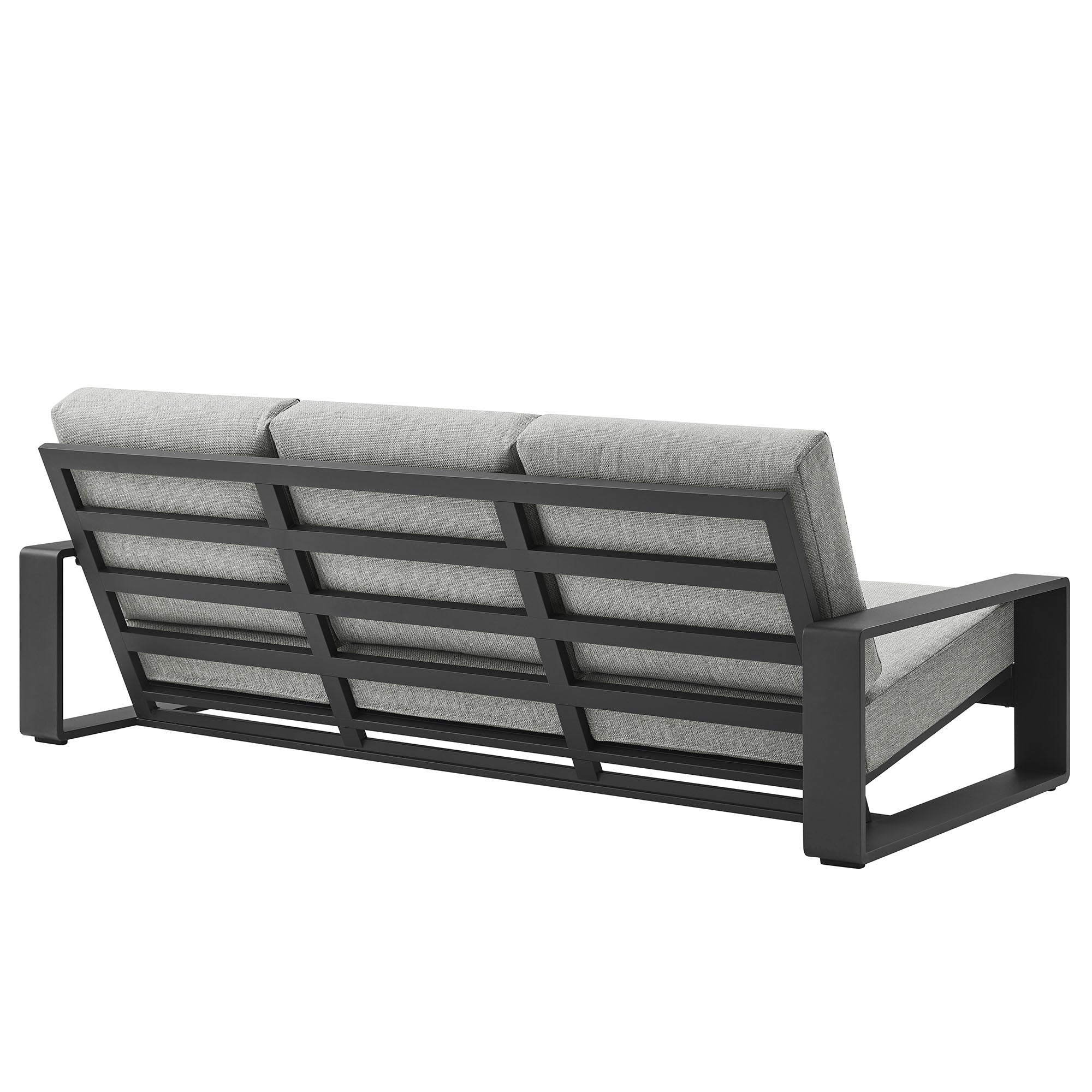 Lirienne Outdoor Patio Aluminum Sofa, Light Gray Gray