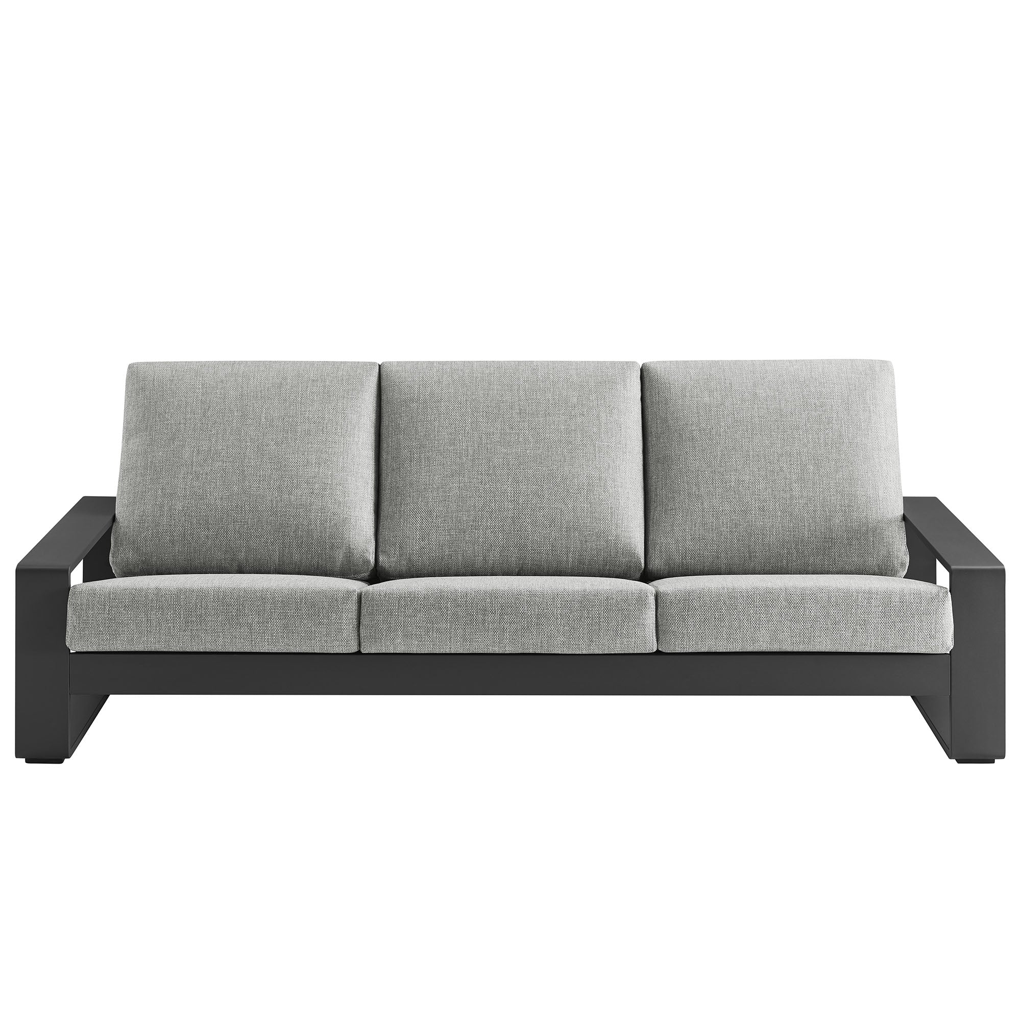 Lirienne Outdoor Patio Aluminum Sofa, Light Gray Gray
