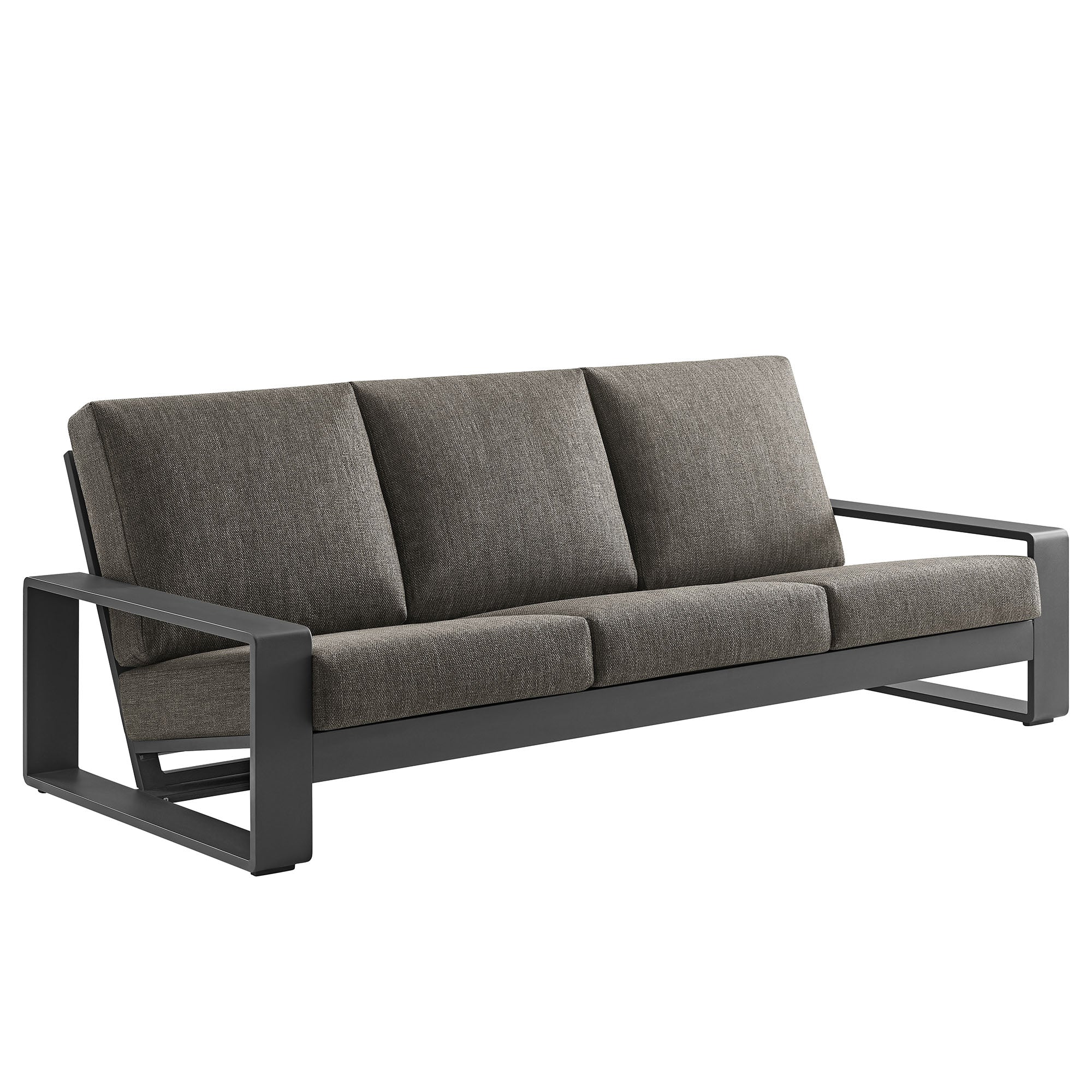 Lirienne Outdoor Patio Aluminum Sofa, Smoke Gray
