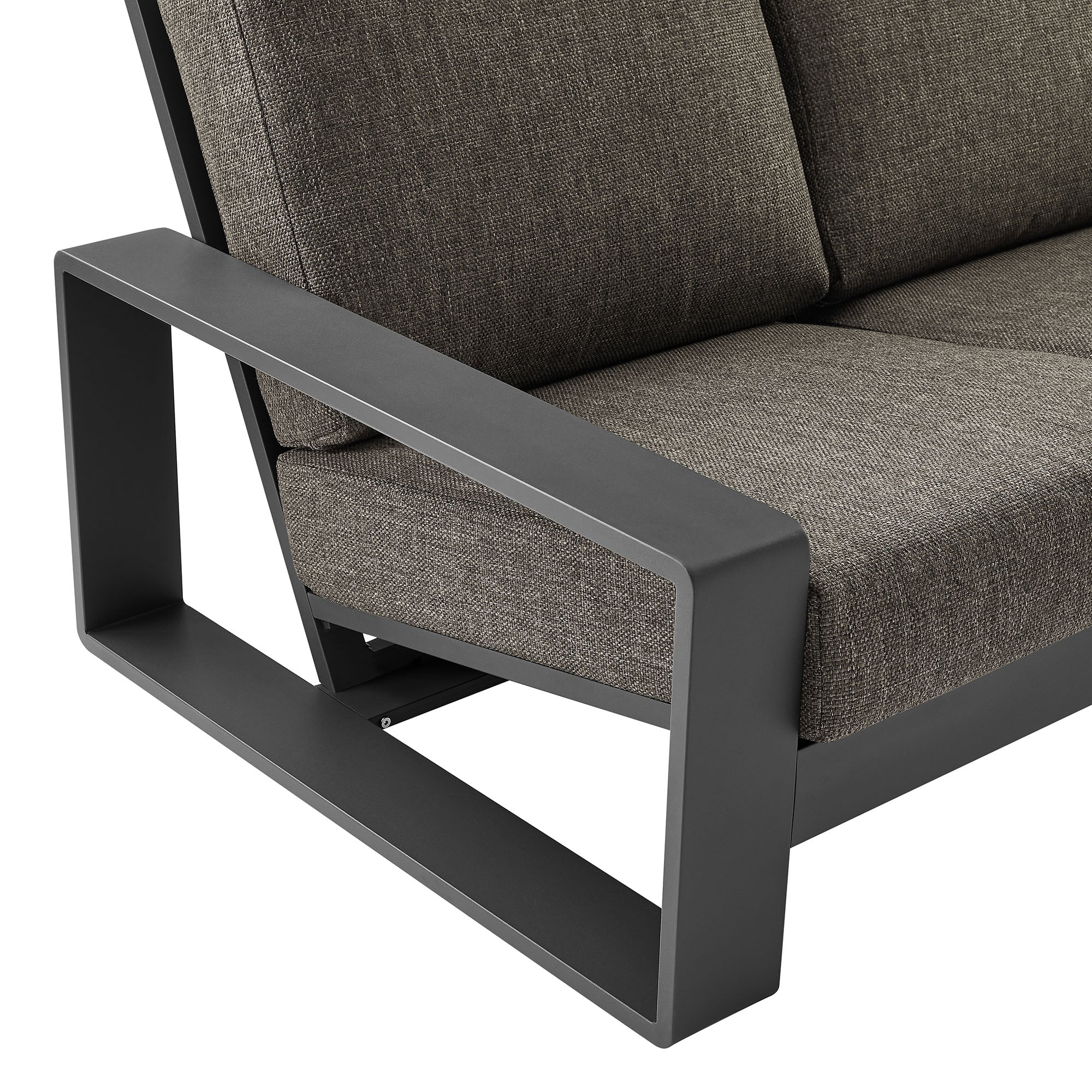 Lirienne Outdoor Patio Aluminum Sofa, Smoke Gray