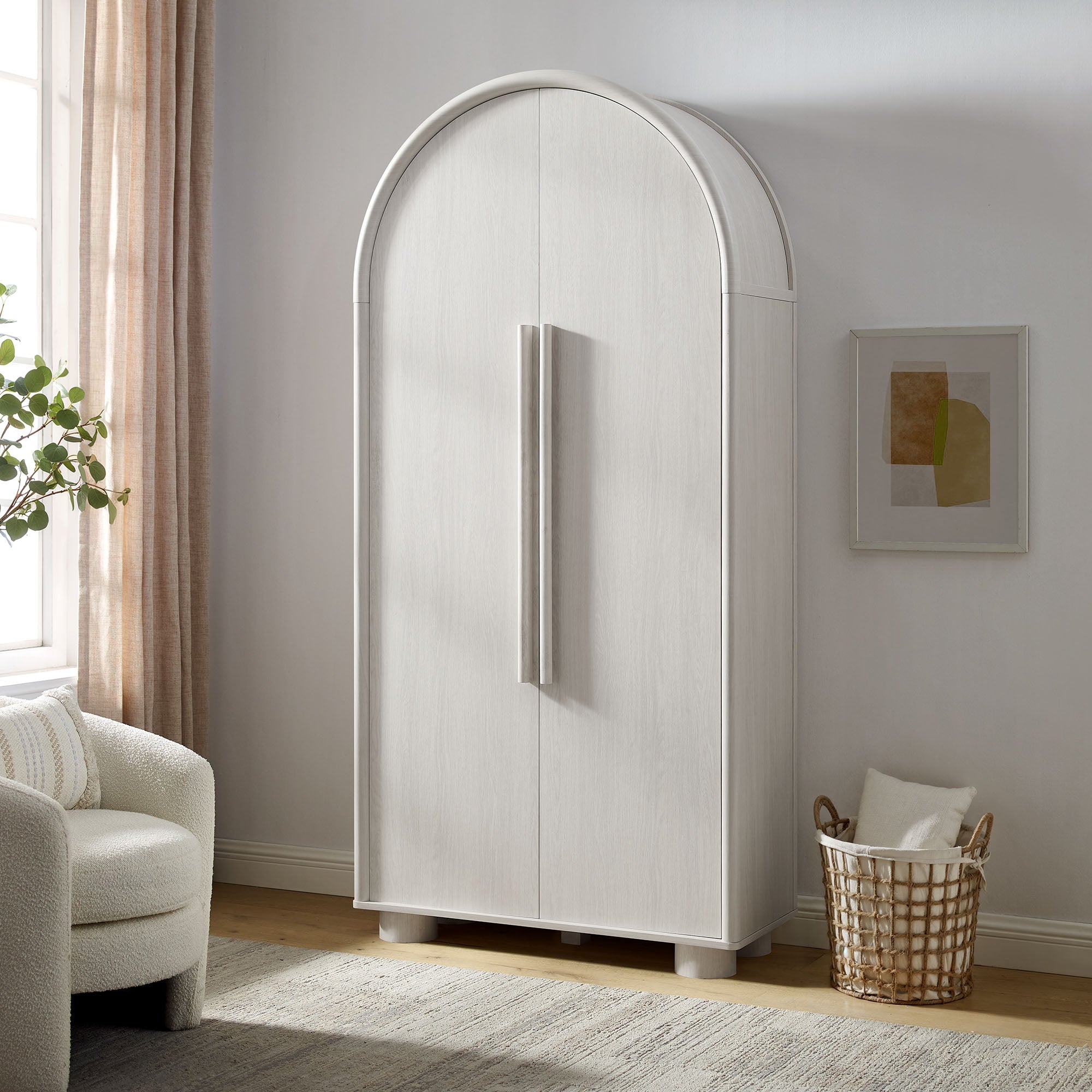 Bellamy Tall Arched Storage Cabinet, Ash