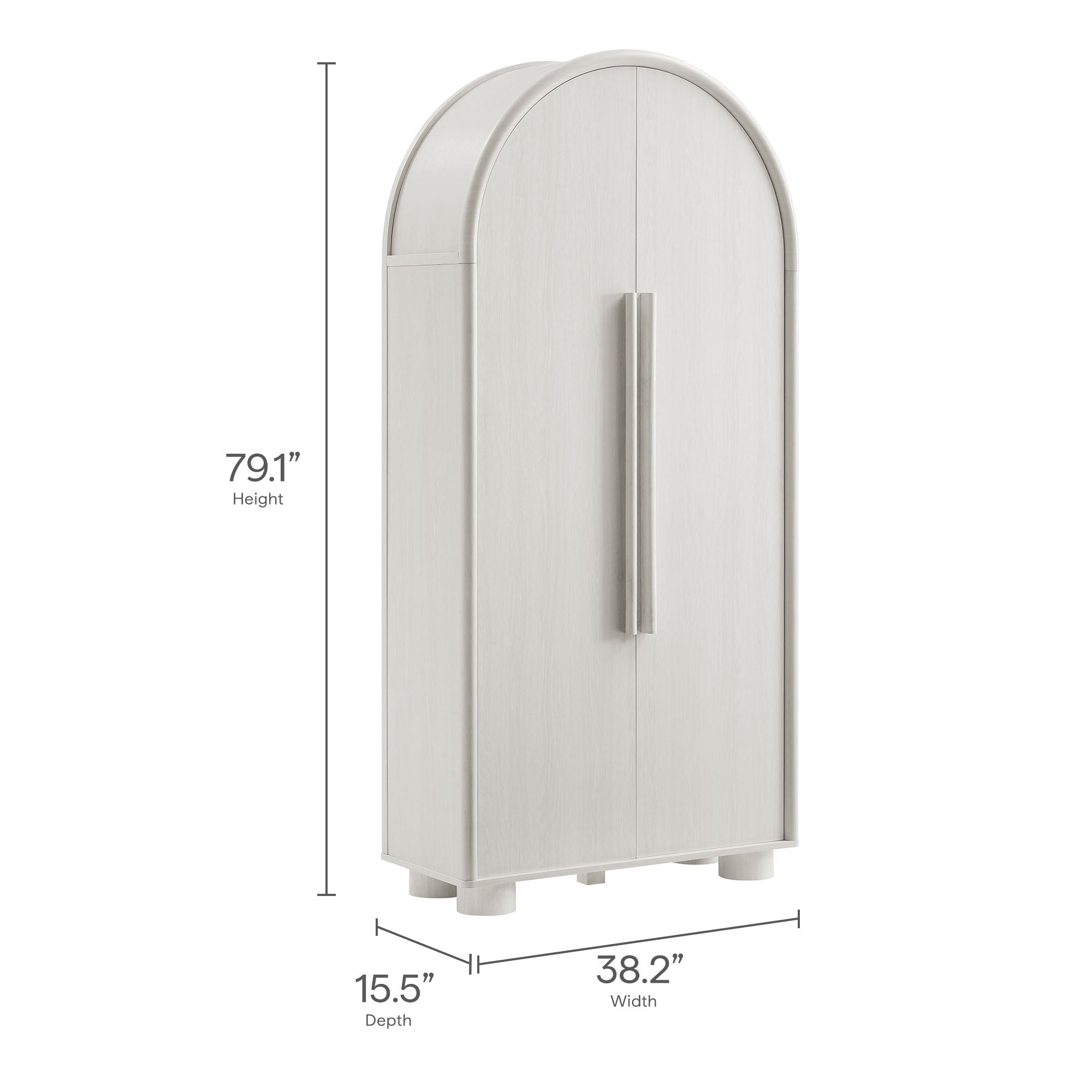 Bellamy Tall Arched Storage Cabinet, Ash