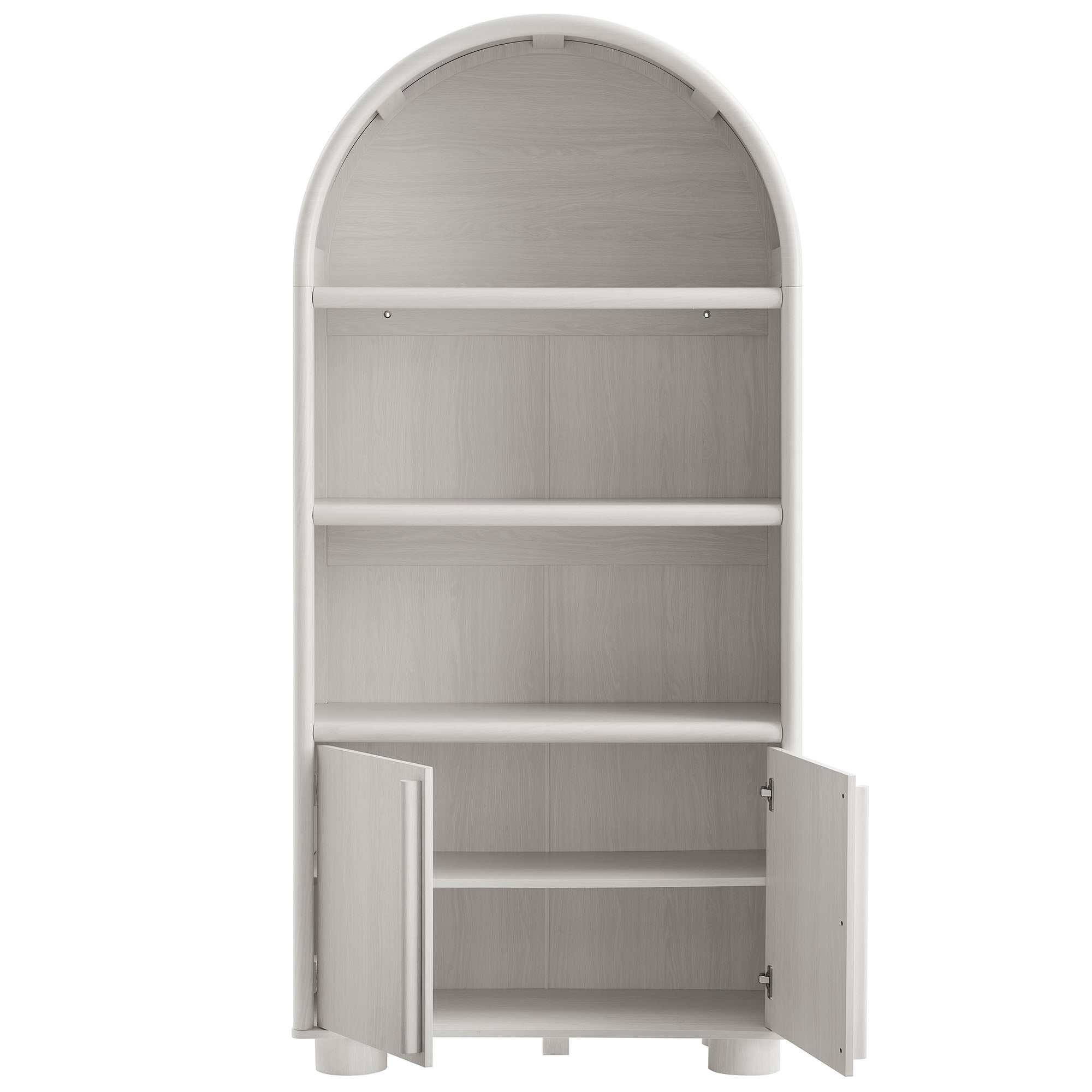 Bellamy Tall Arched Display Cabinet Bookcase, Ash