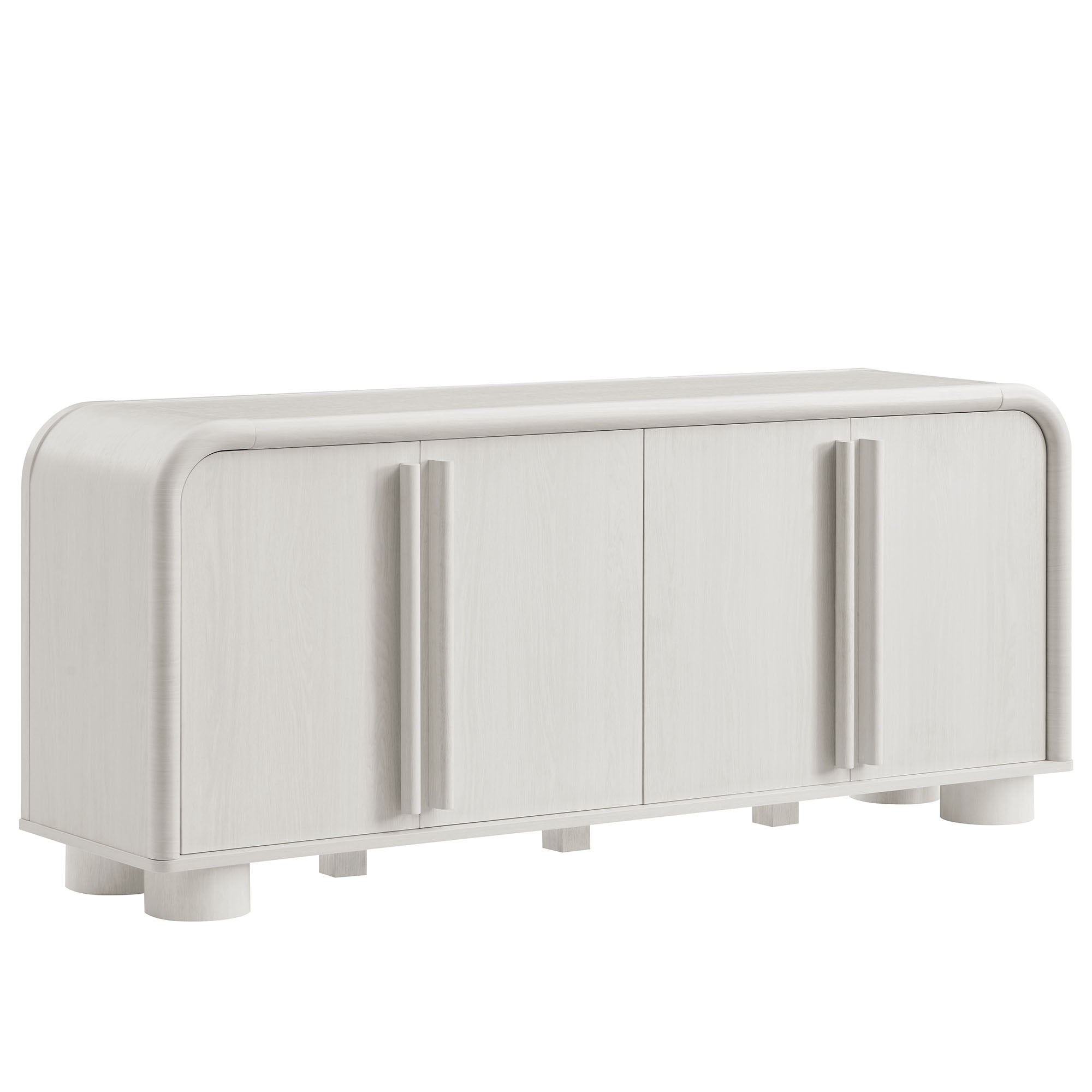 Bellamy Curved 4-Door Sideboard Cabinet, Ash