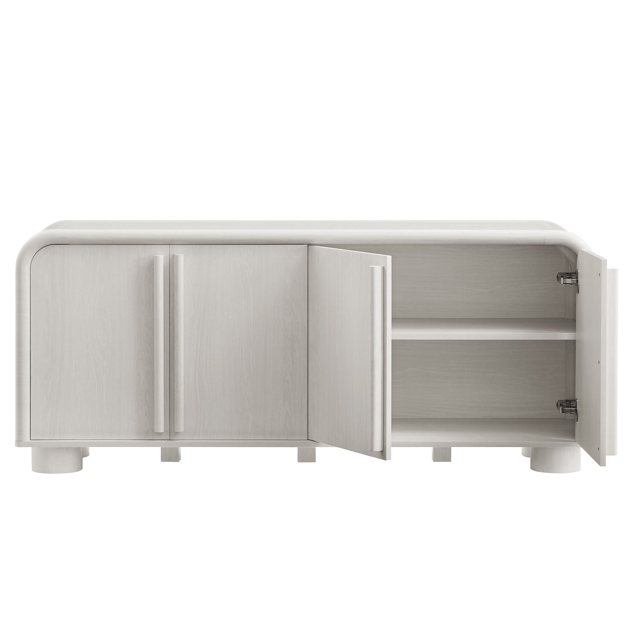 Bellamy Curved 4-Door Sideboard Cabinet, Ash