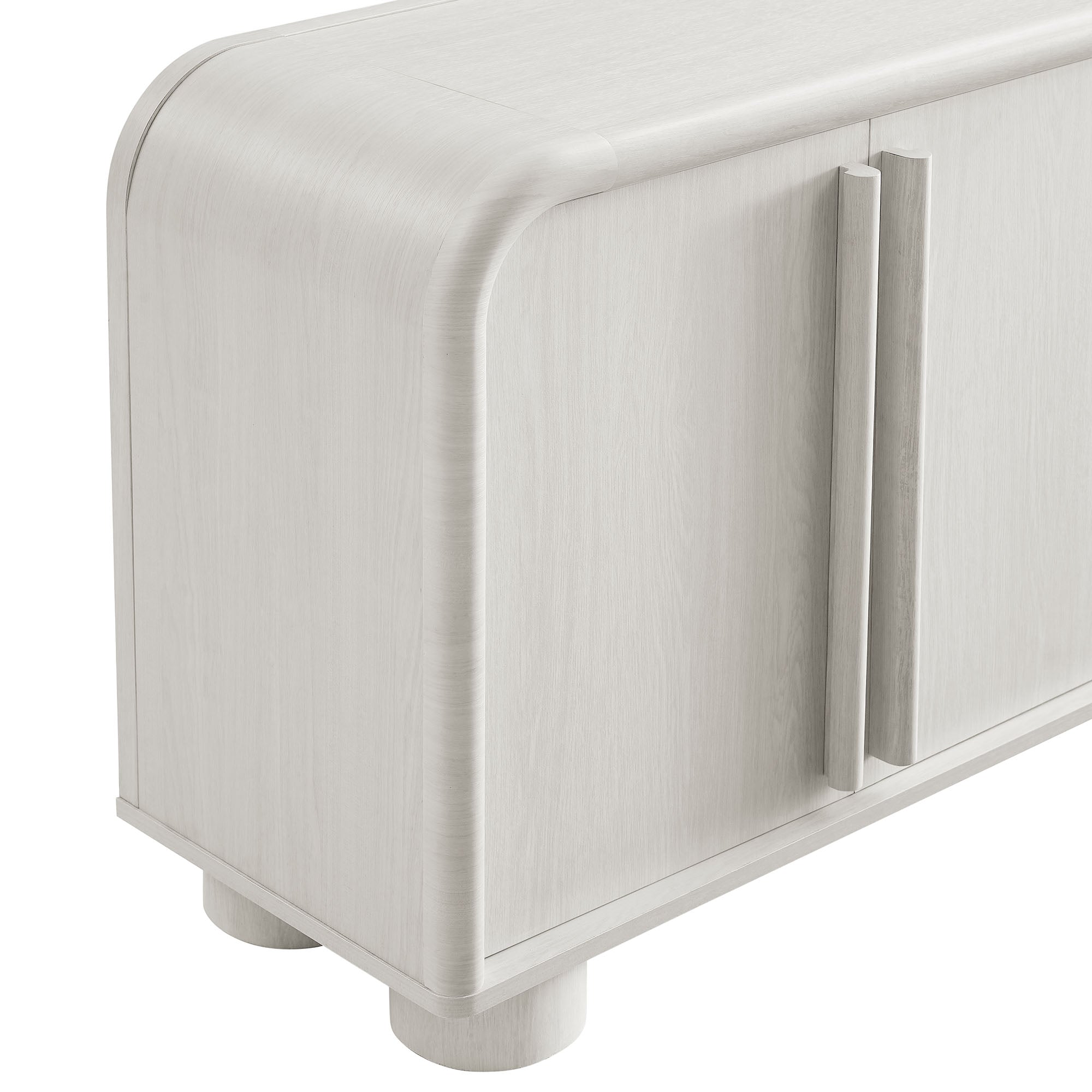 Bellamy Curved 4-Door Sideboard Cabinet, Ash