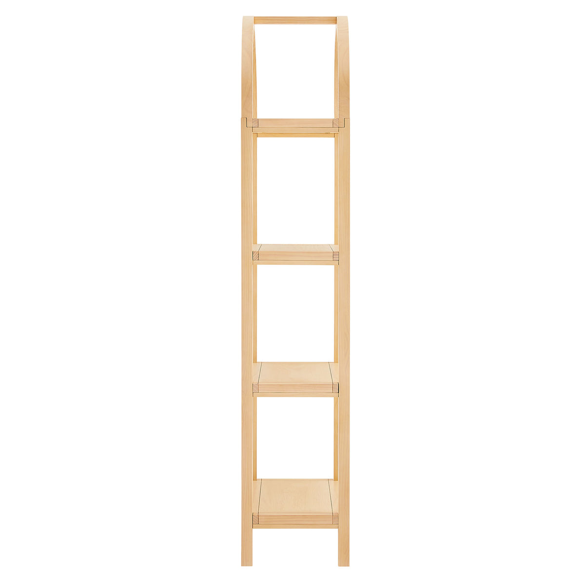 Vexley 72 Inch Tall Narrow Arched Bookshelf, Natural
