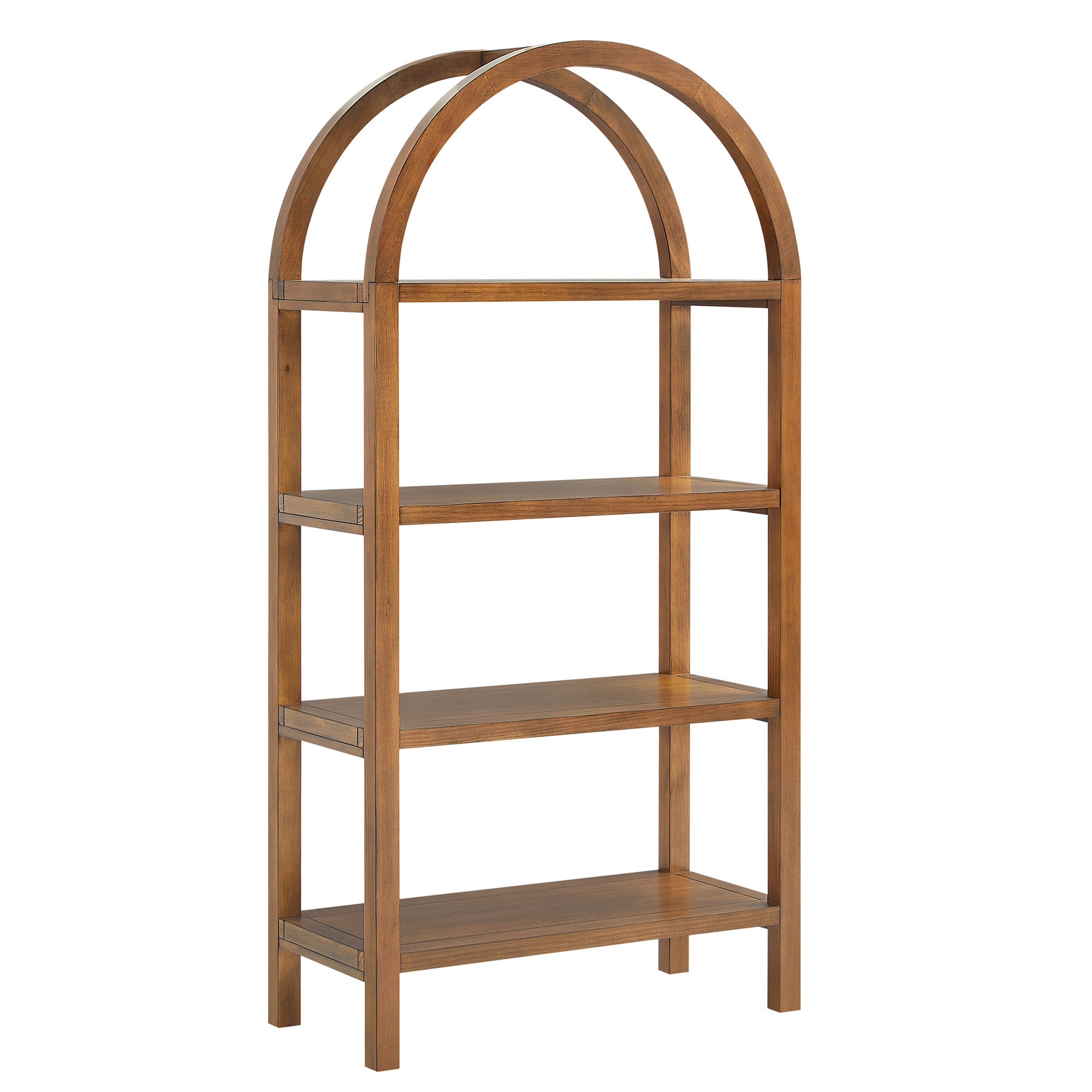 Vexley 60 Inch Arched Bookshelf, Walnut