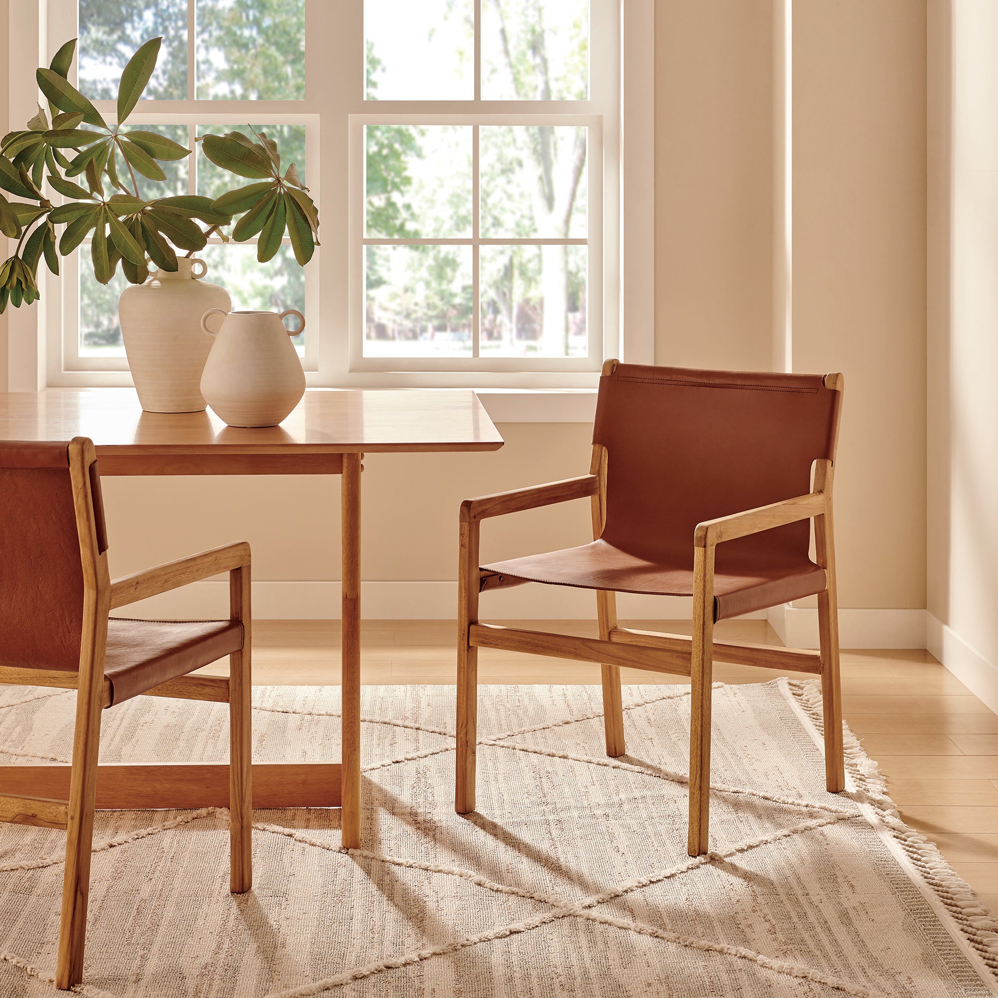 Sonora Leather Dining Chair, Chestnut Tan