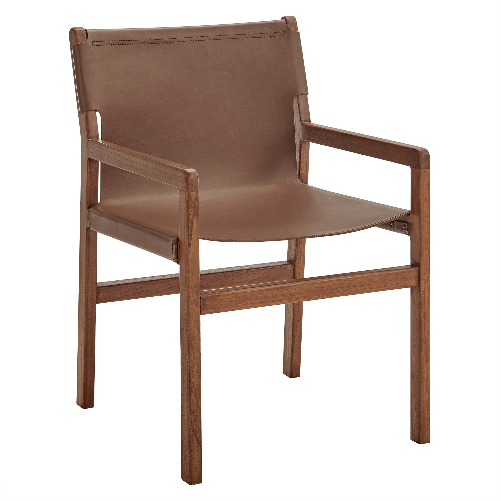 Sonora Leather Dining Chair, Nutmeg Brown