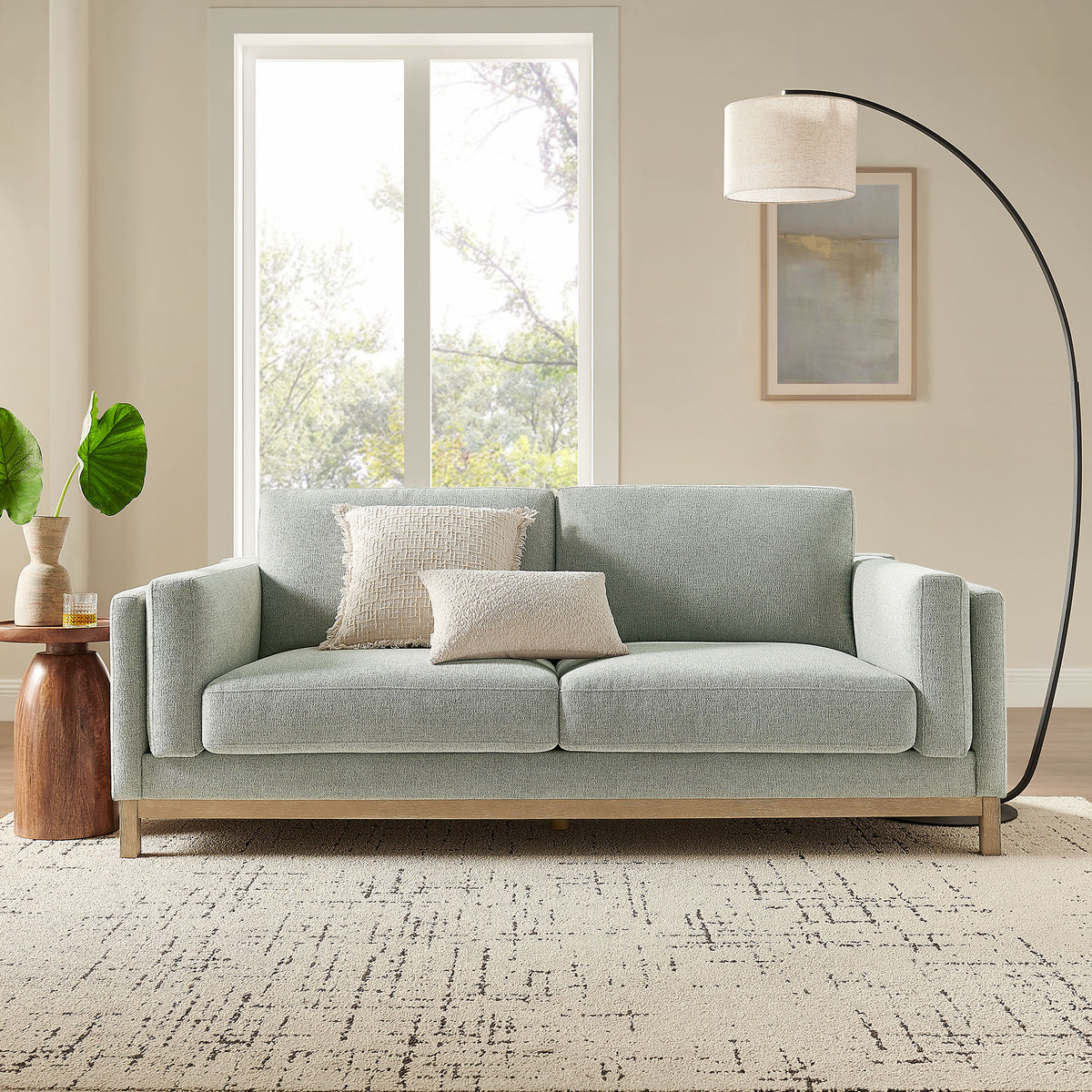 Roscoe 81 inch Fabric Sofa, Mist