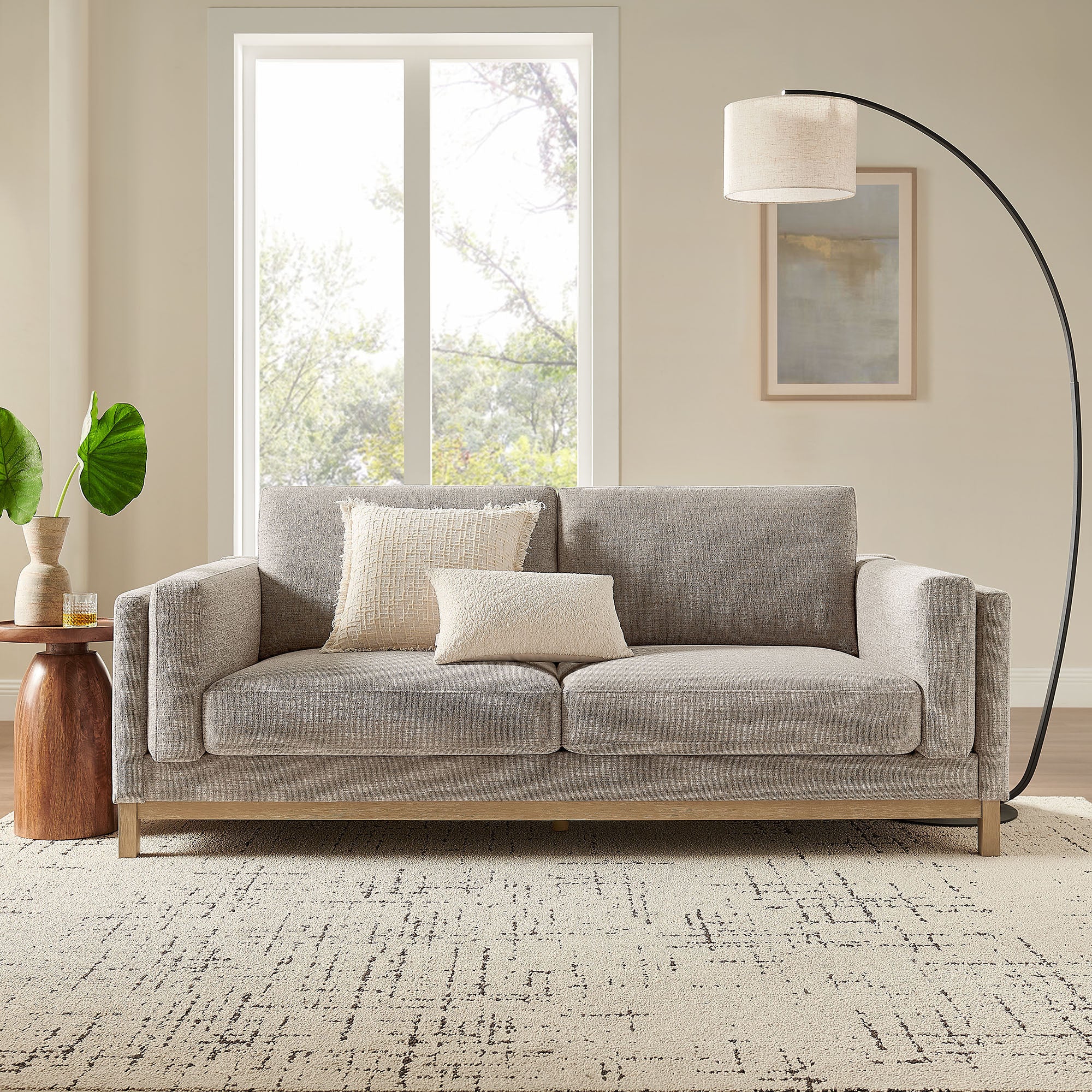Roscoe 81 inch Fabric Sofa, Pewter